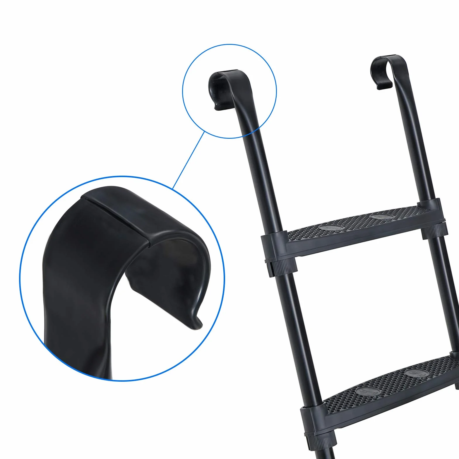 SONGMICS Drabinka do trampoliny antypoślizgowa 90 cm metalowy stelaż czarna SLD90BK