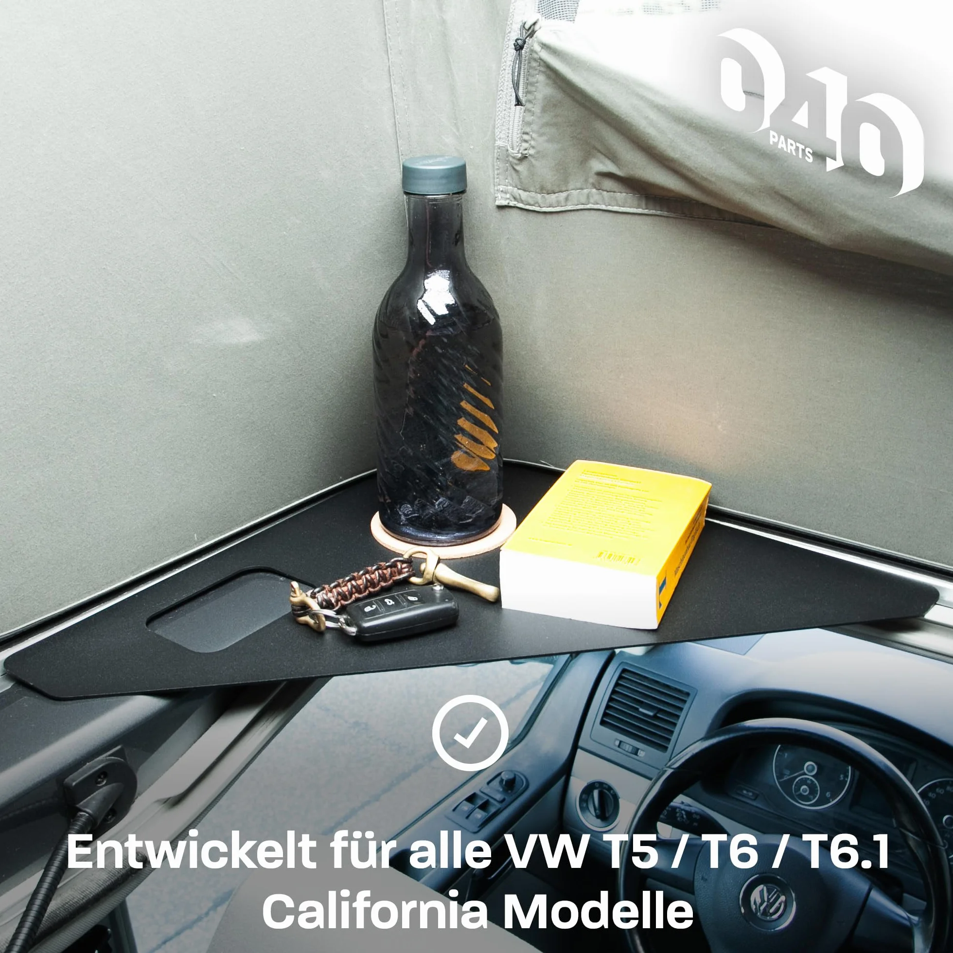 Półka czarna do namiotu dachowego VW T5 T6 T6.1 California regałowa