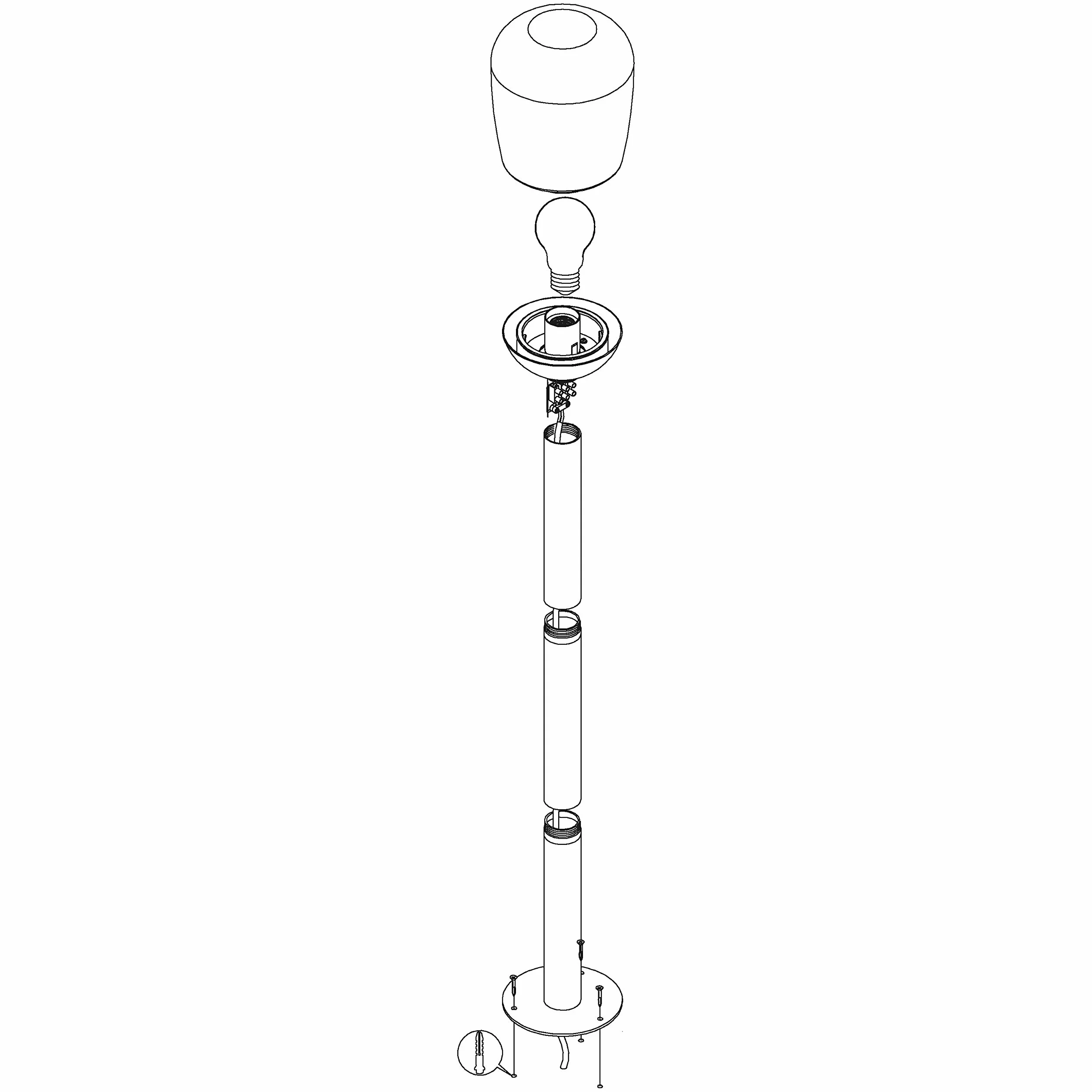 EGLO Donatori zewnętrzna lampa stojąca retro czarna aluminium szkło przezroczyste E27 IP44