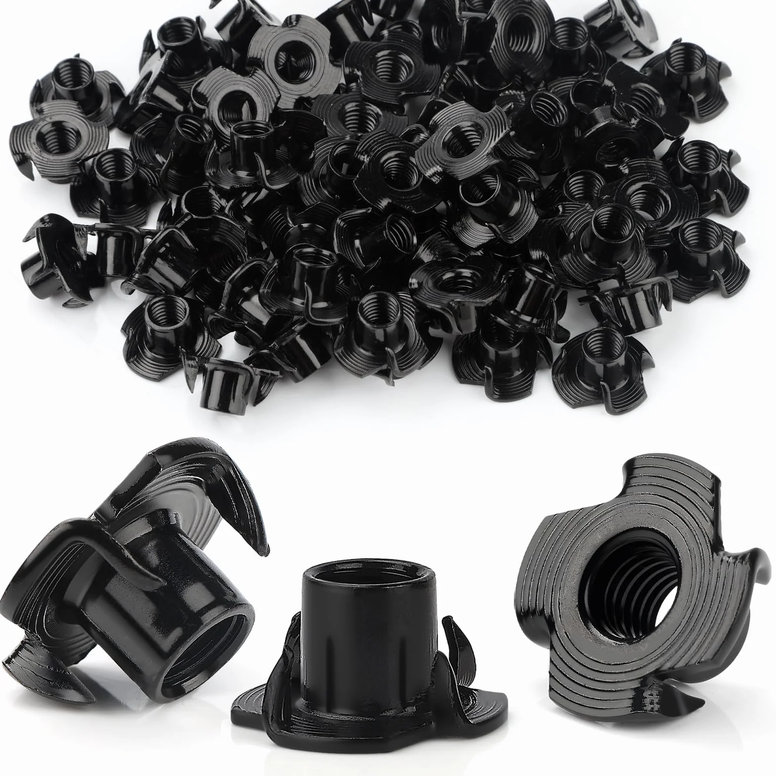 Mbsomnus Nakrętki wbijane M6 x 10 mm, 30 sztuk, wkładki gwintowane do drewna