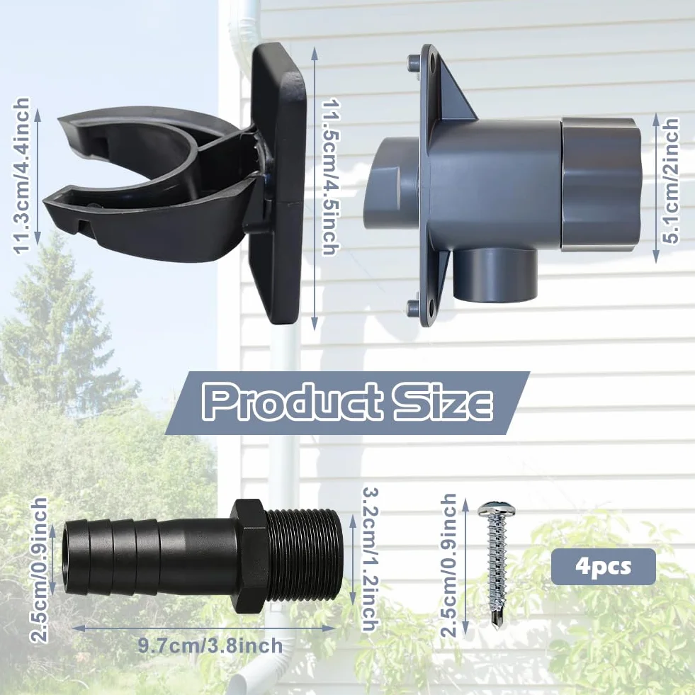 Kolektor na wodę deszczową do rury spustowej 70-100 mm zbieracz deszczówki PCW