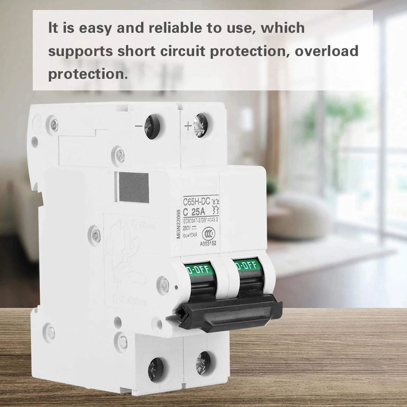 MCB miniaturowy przerywacz 2P 25A DC niskiego napięcia 250V wyłącznik próżniowy