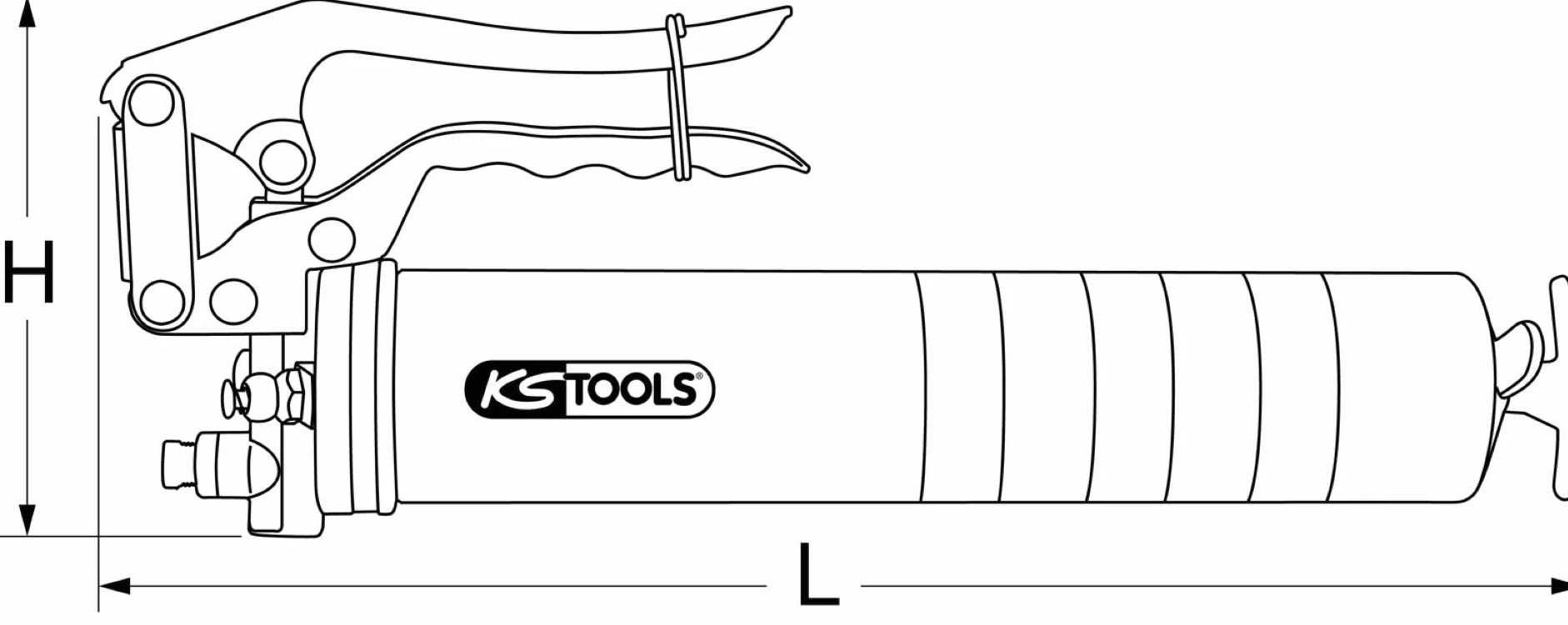KS Tools 980.1020 Smarownica jednoręczna ze sztywną rurką 350mm