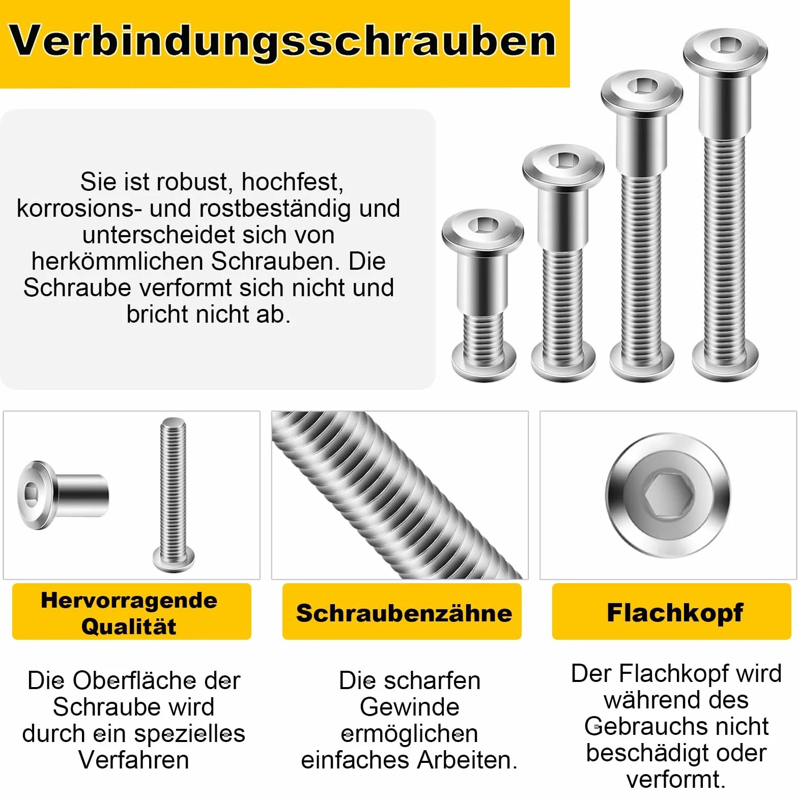 20 sztuk śrub łączących M5 x 50 mm, 20 x śruby meblowe i 20 x nakrętki tulejkowe, łącznik do szaf ze stali nierdzewnej A2 V2A