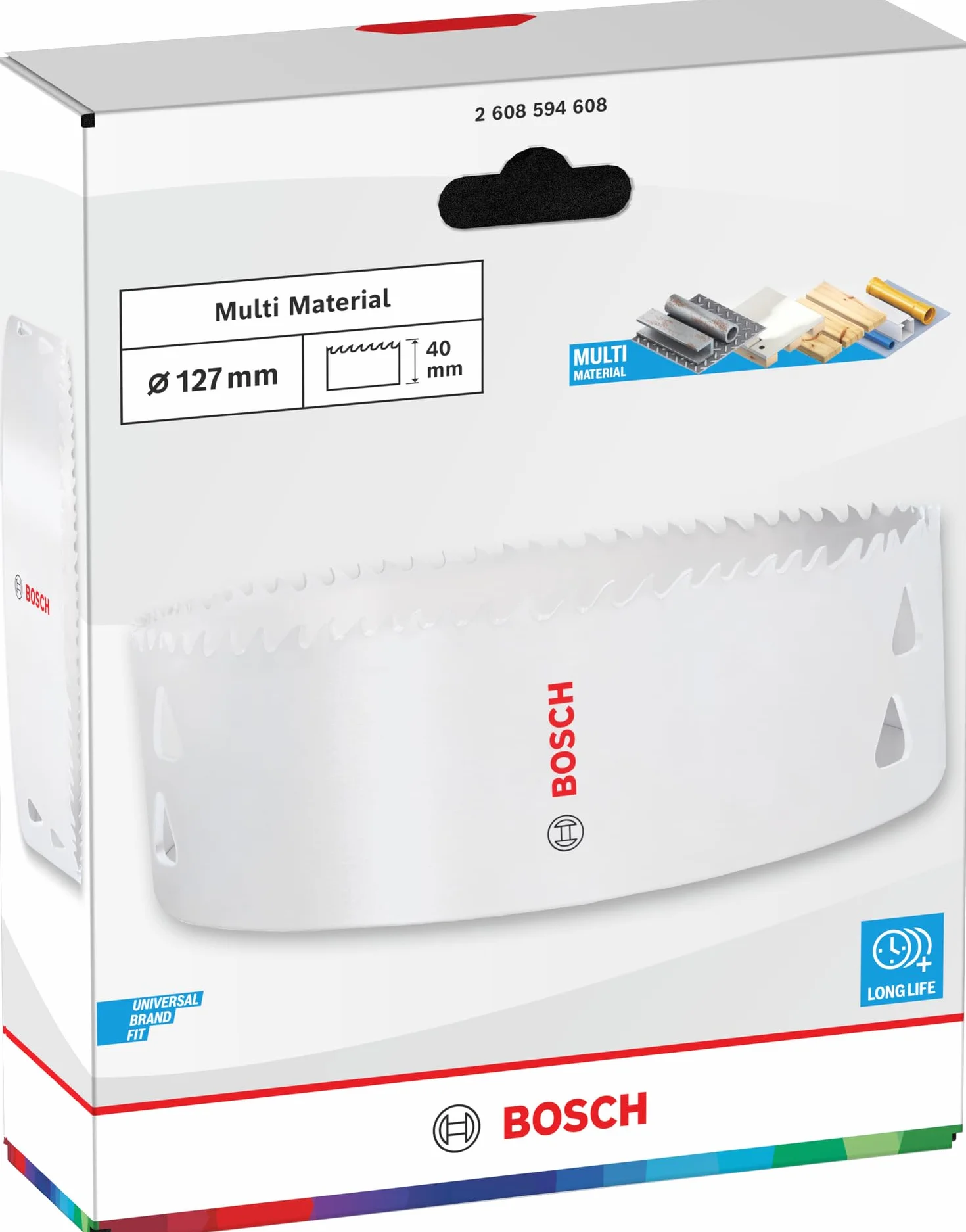 Bosch otwornica Ø 127 mm z gwintem do wielu materiałów