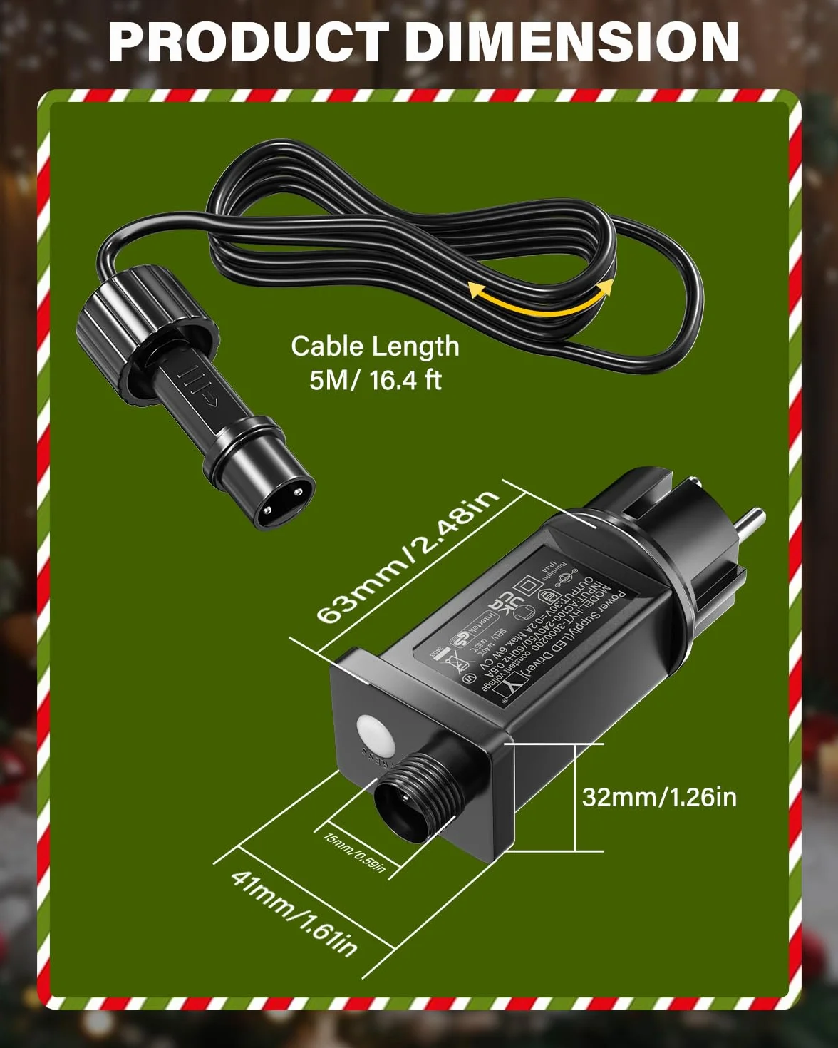 Zasilacz LED 31V 12W IP44 Sterownik 15V-31V z Funkcją pamięci, 8 Trybów do Lampek świątecznych