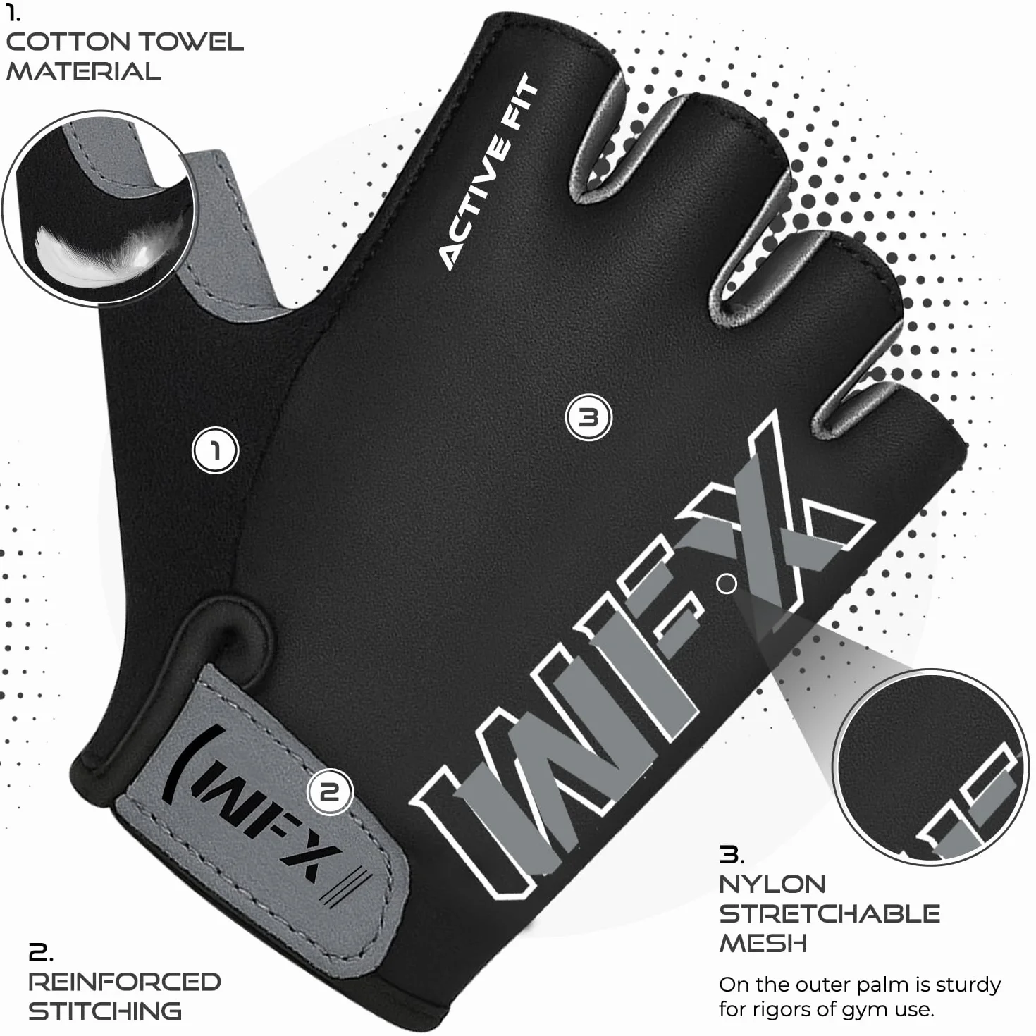 WFX Rękawice gimnastyczne do treningu fitness, wsparcie nadgarstka, oddychające, antypoślizgowe, silikonowe, wyściełane, dodatkowa ochrona dłoni, rękawice do podnoszenia ciężarów, dla mężczyzn i
