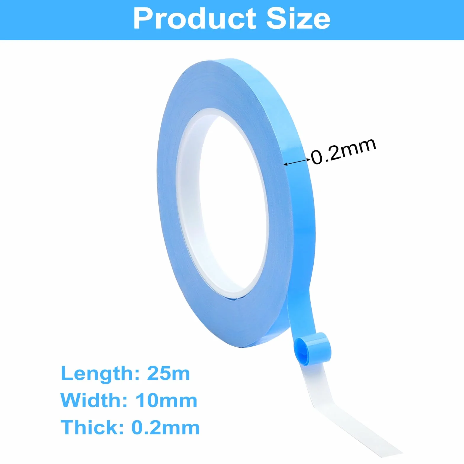 Taśma klejąca termiczna dwustronna 25 m x 10 mm x 0,2 mm przewodząca ciepło do LED i elektroniki