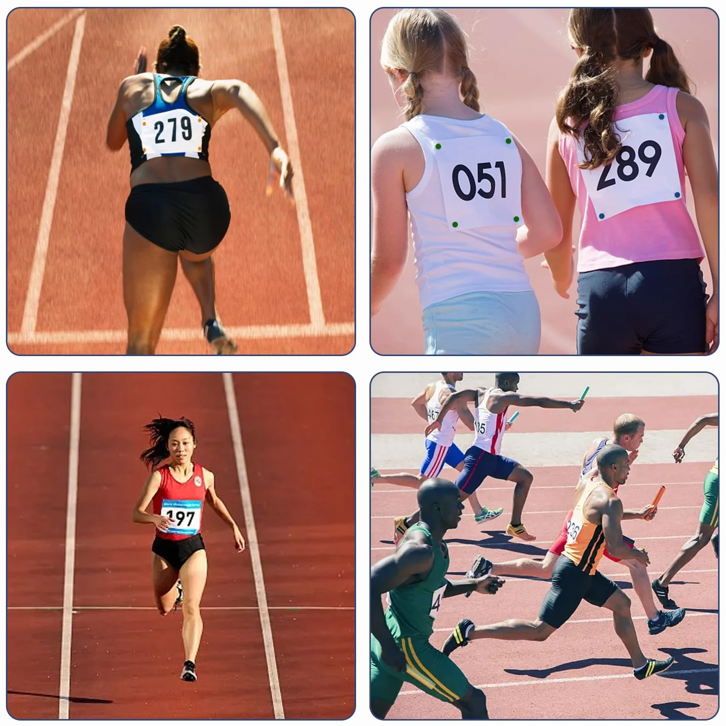 Zestaw 40 uchwytów na oparcie do biegania, klipsy do portfela wyścigowego, uchwyty na numery folderów, klipsy do mocowania oparcia do uprawiania sportu, maratonu i półmaratonu
