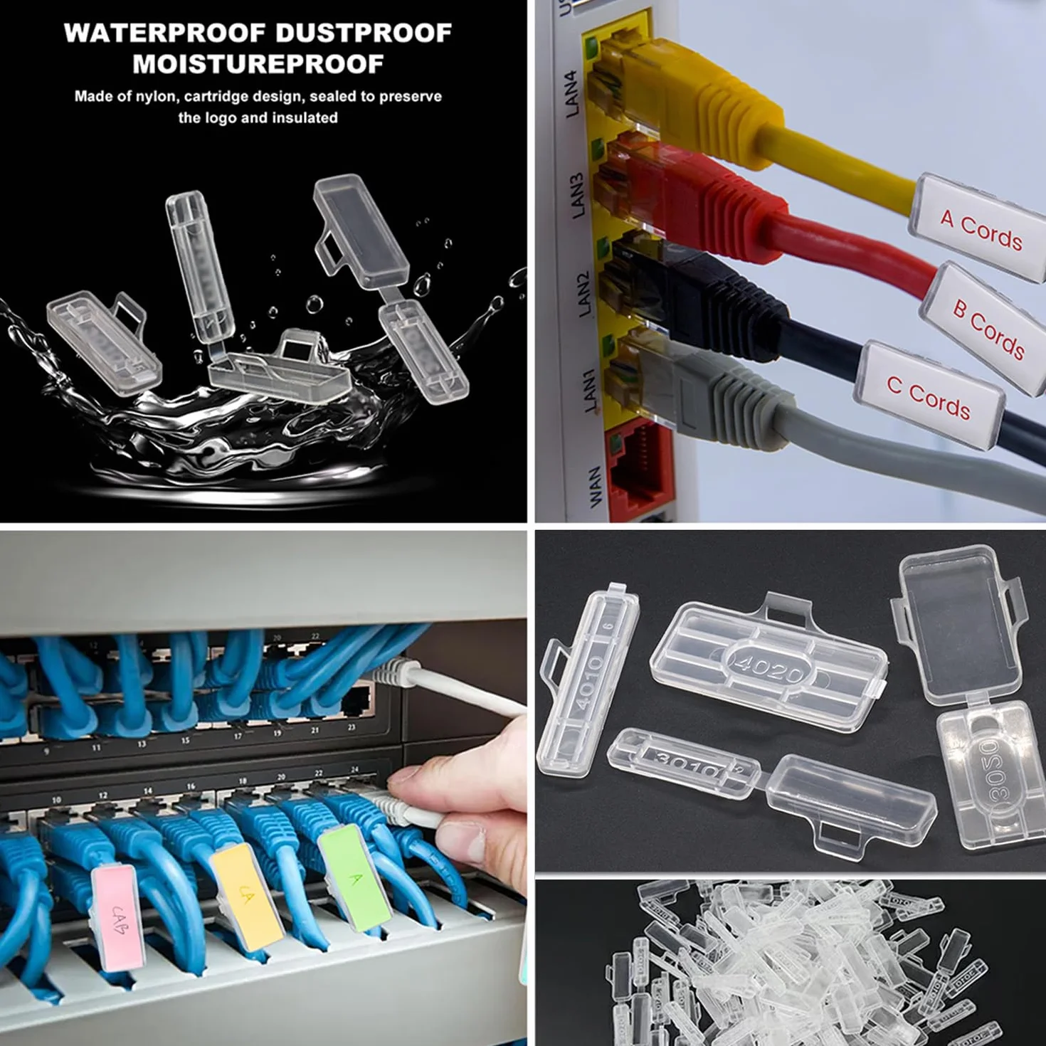 Wodoodporny nylonowy organizer na kable etykiety znakowanie opaski kablowe izolowane ognioodporne 40 szt.