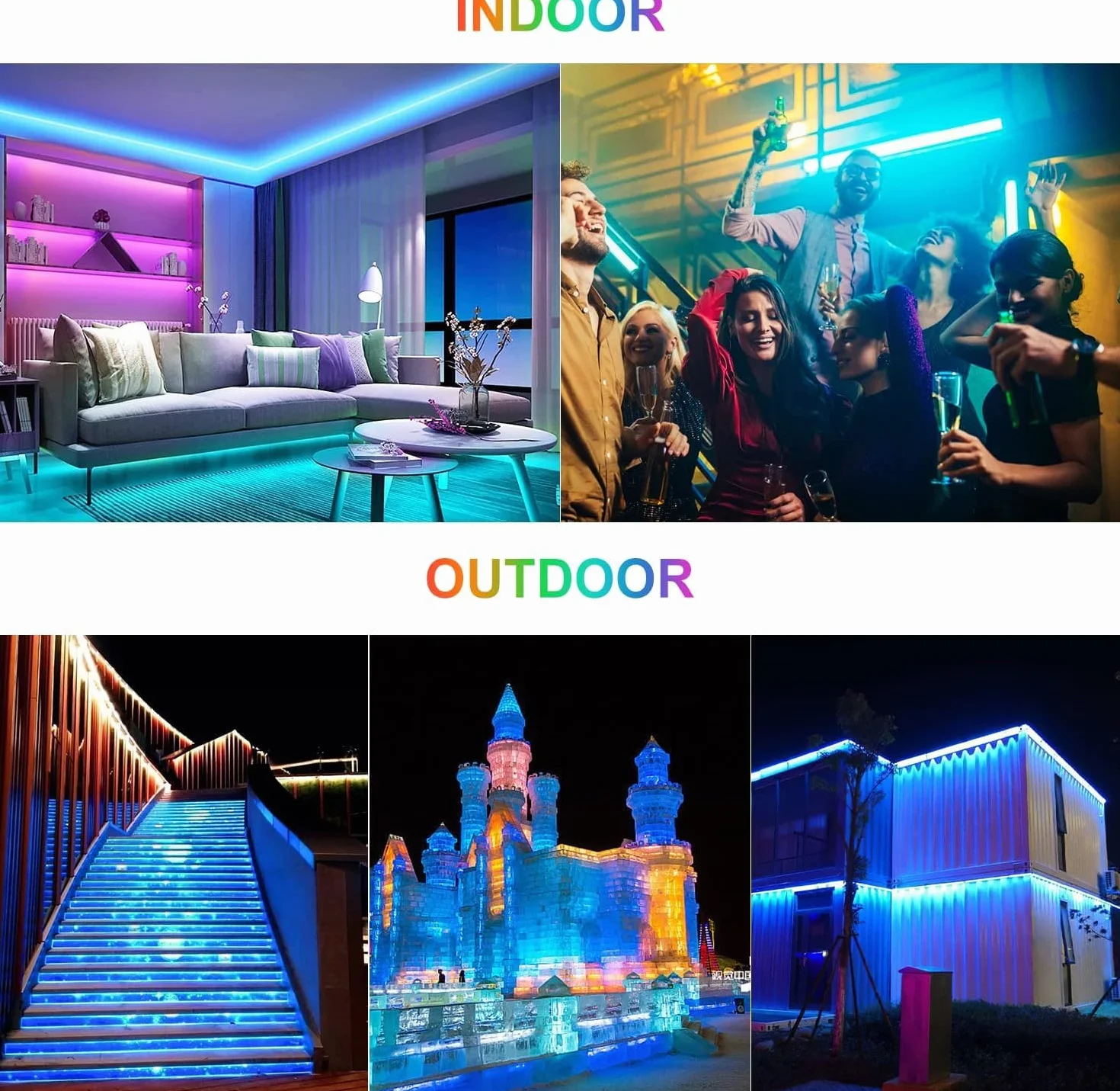 CLV Projektor LED RGB Bar 25 W Kolorowy reflektor z pilotem RF 360° Wodoodporna