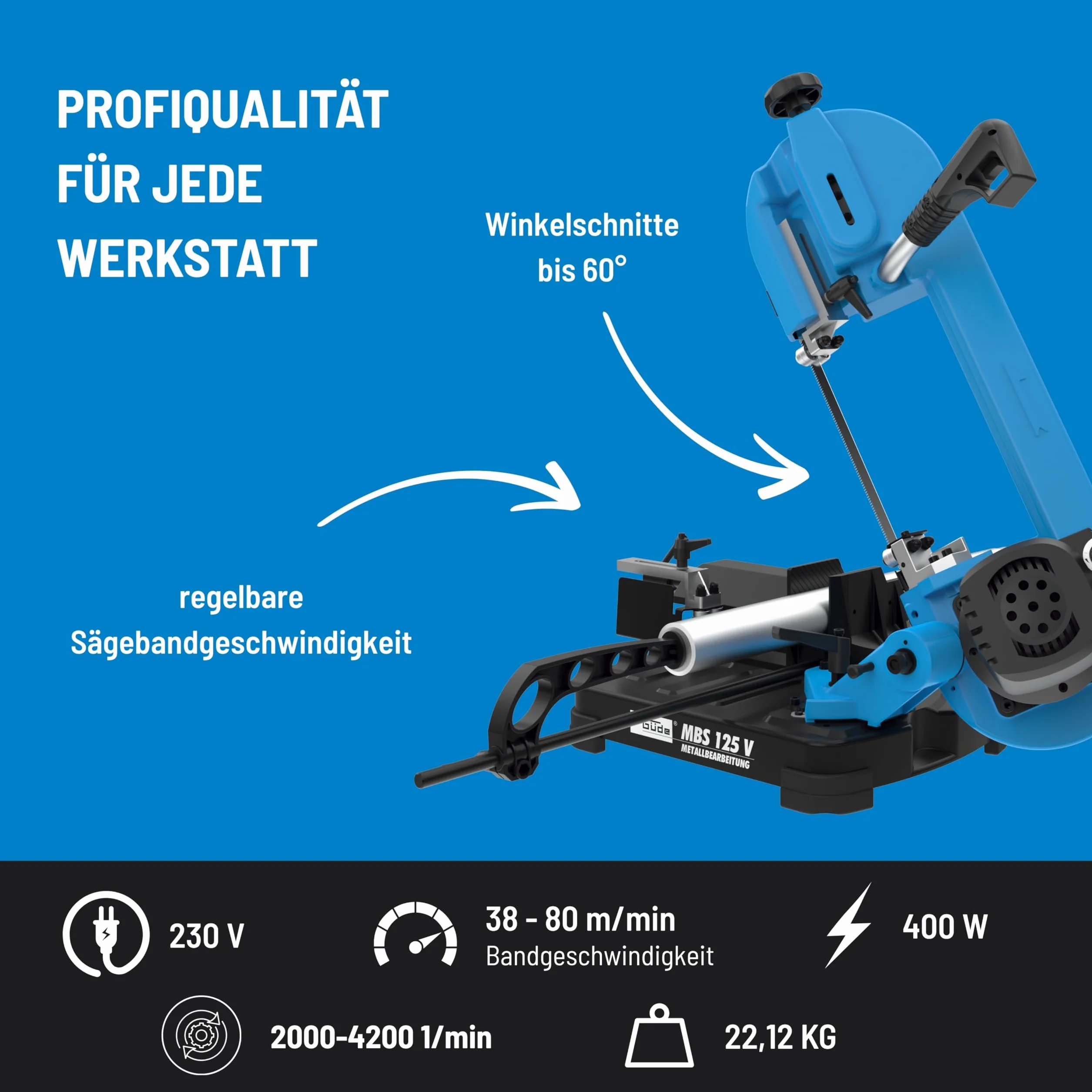 Güde Piła taśmowa do metalu MBS 125 V 400 W