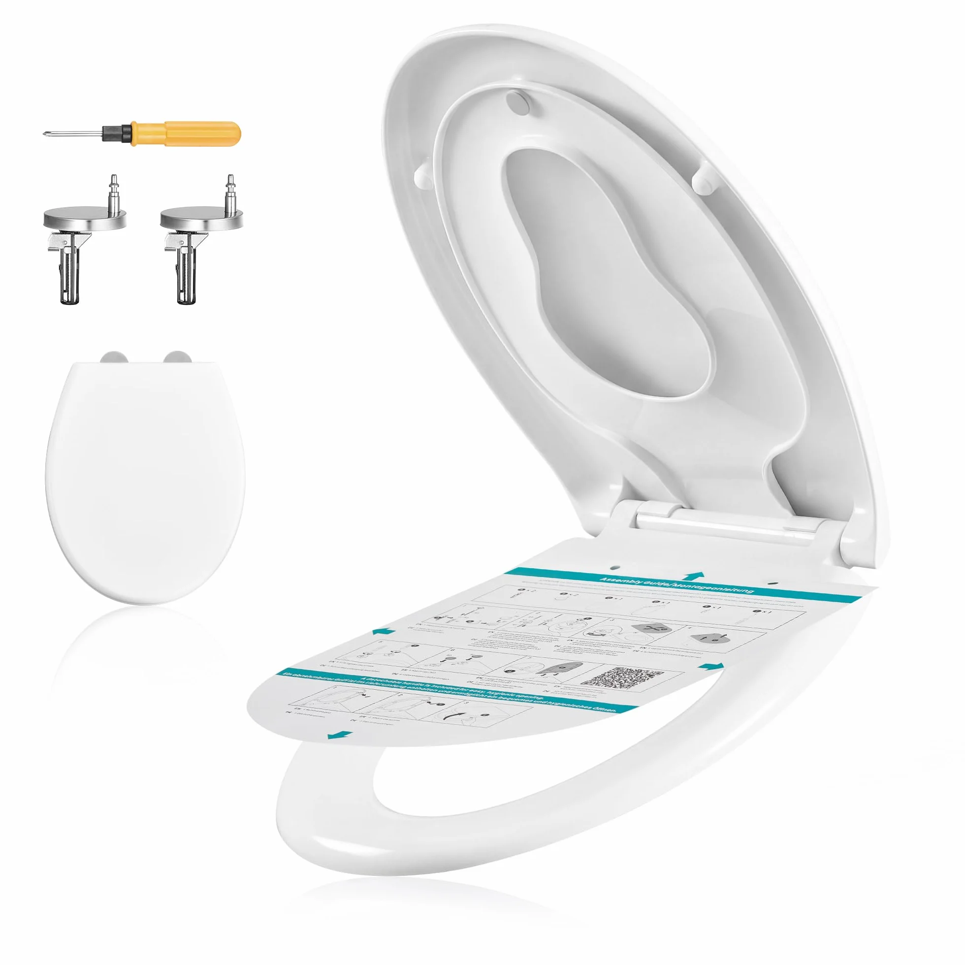 SONGMICS Deska sedesowa dla dziecka mechanizm cichego zamykania wyjmowana mocznikowo-duroplast nośność 300 kg biała BTL106WZ01