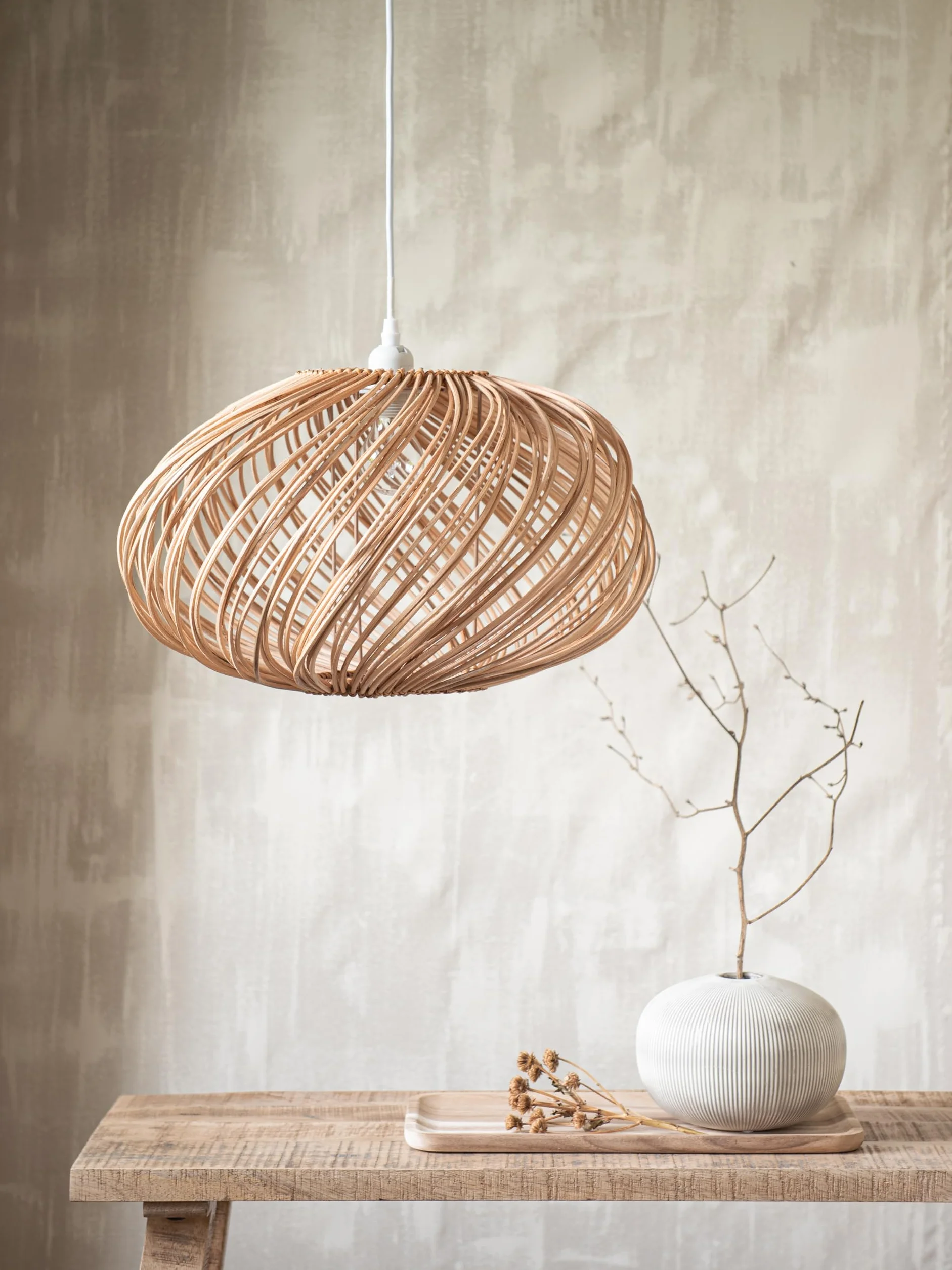 Rattanowy klosz sufitowy 45 cm nieelektryzowany