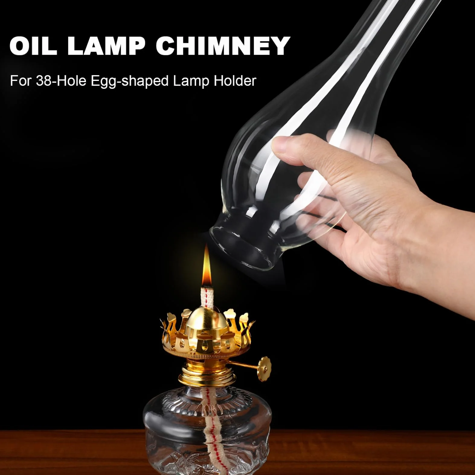 Mobestech Klosz do lampy naftowej, Przezroczysty szkło, Vintage wymiana
