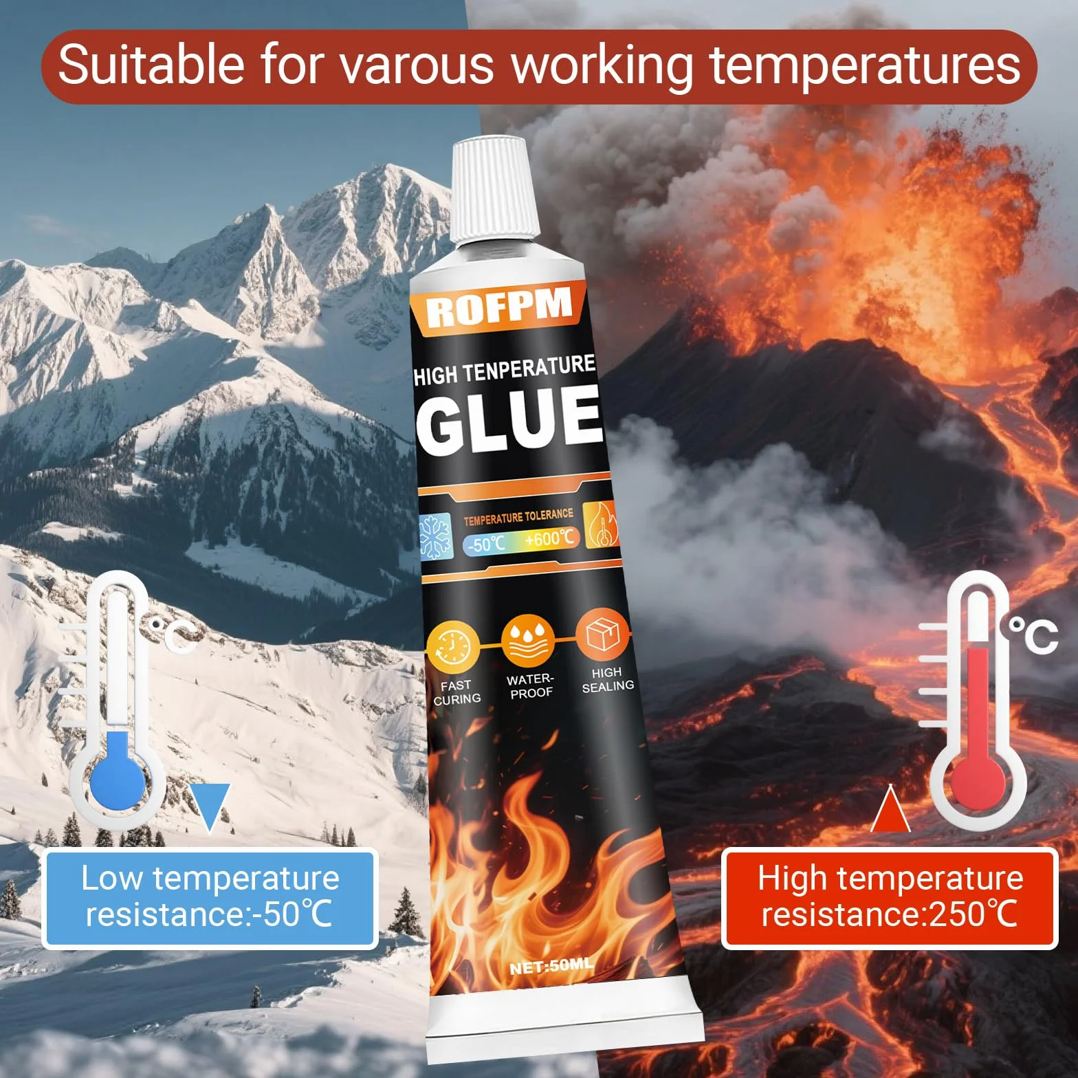 Klej szamotowy silikon odporny na wysokie temperatury powyżej 1000°C do szklanych pieców