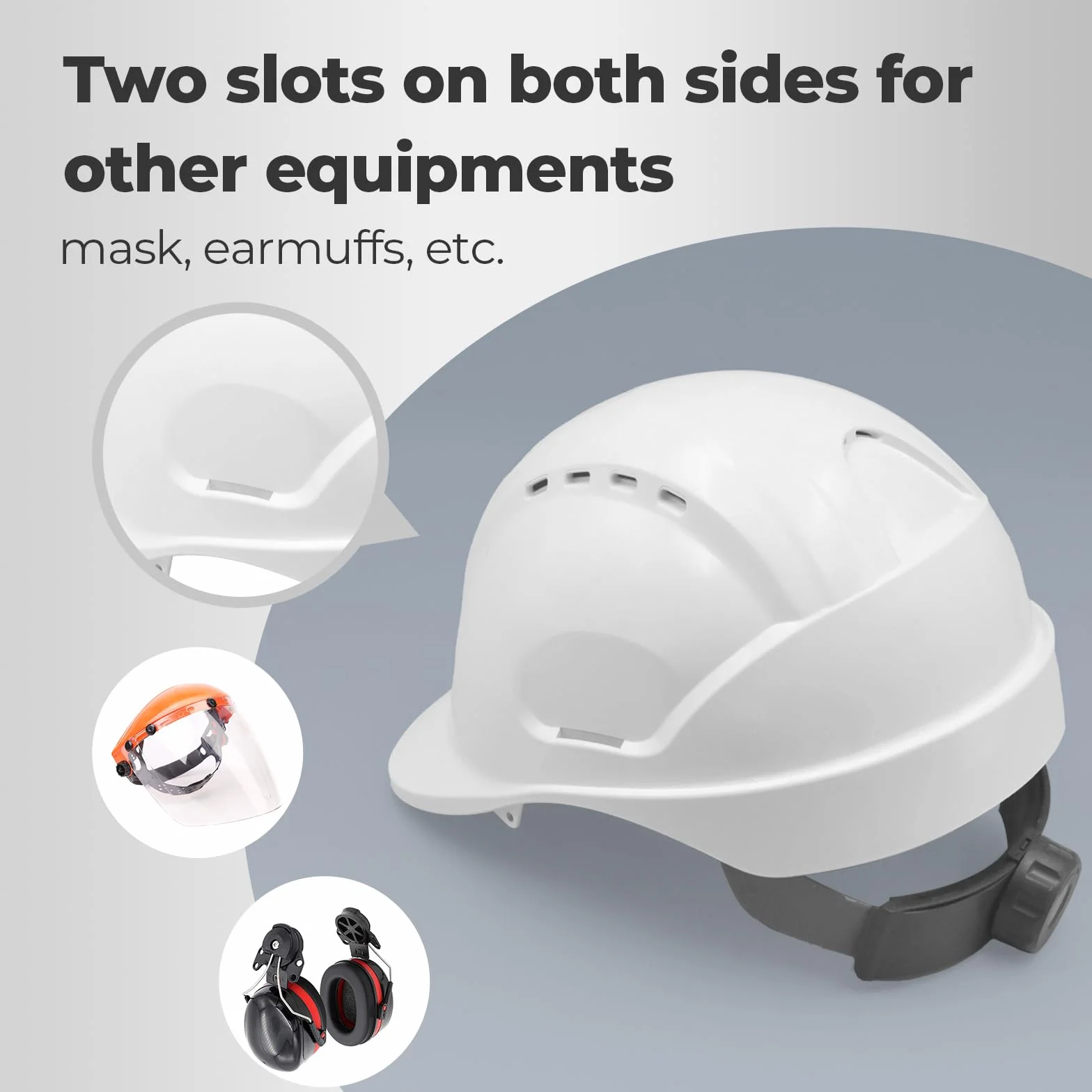 Kask ochronny EN 397 twarda czapka budowlana z grzechotką regulowany 52-66 cm