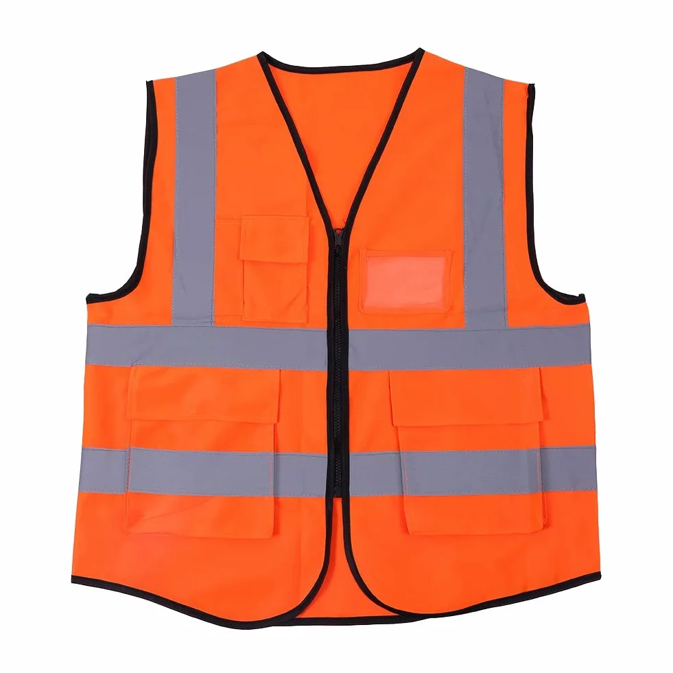 Multicolor Reflective Vest Sicherheitsweste 120G Gestrick Hochlichtreflektierendes Band Orange
