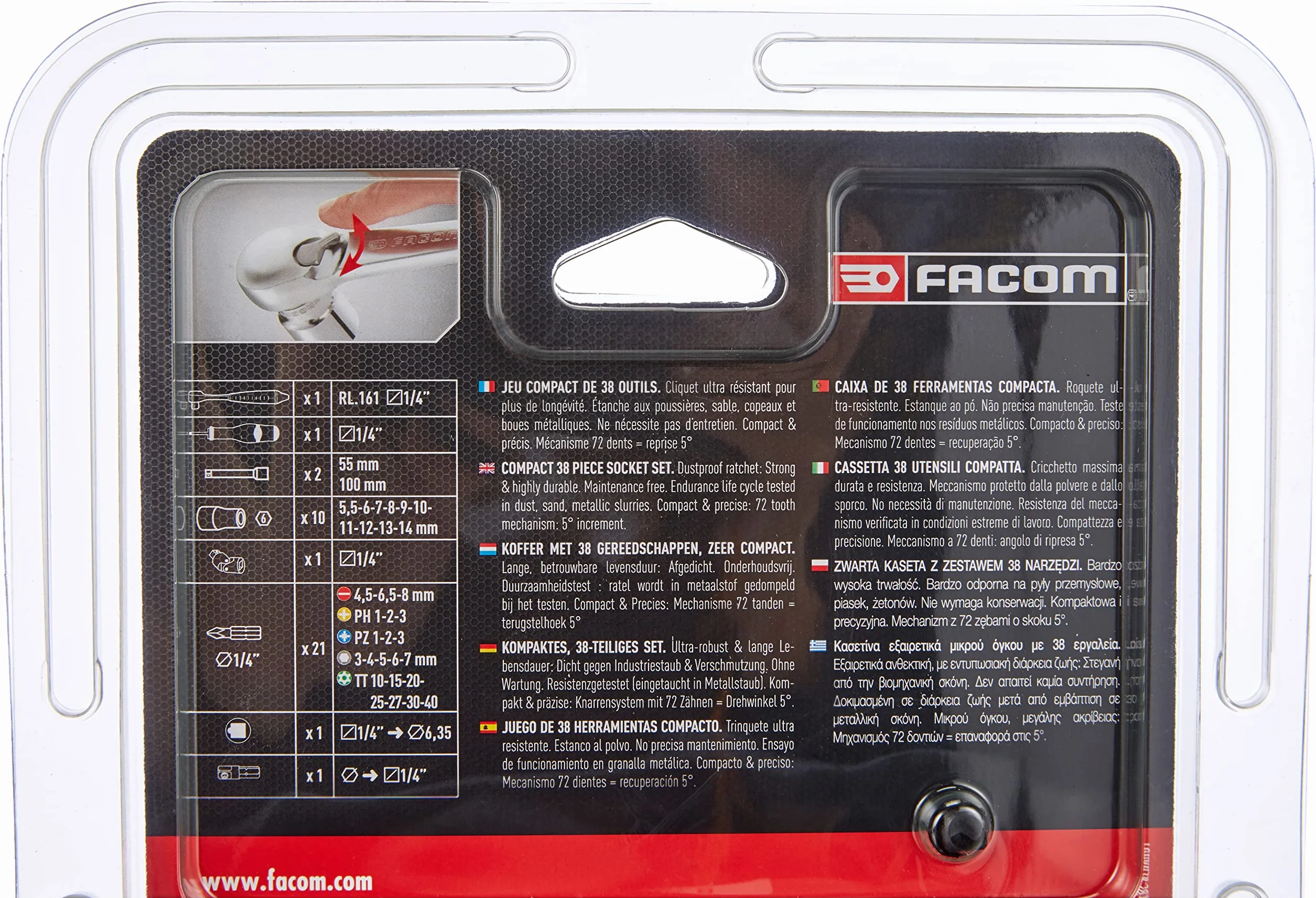 Facom 1/10.2 cm 6Pt Nano Box Metric