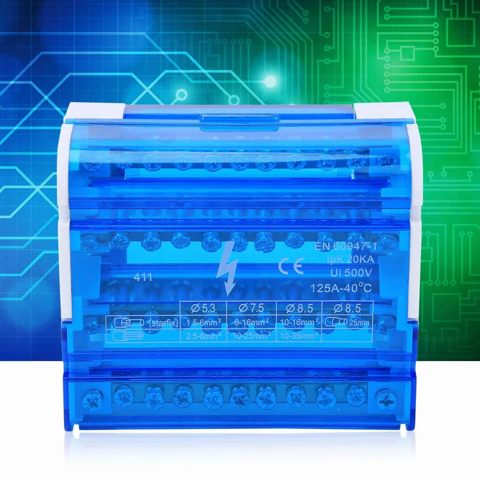 Skrzynka Rozdzielcza Bloku Zacisków Szyna DIN 4-poziomowa Jednofazowa dla Elektrotechniki