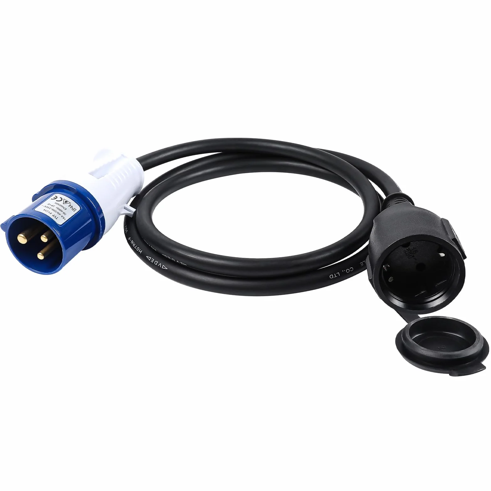 AOHEWEI Kabel przejściowy CEE 1,5 m Schuko do wtyczki CEE 230 V 16 A IP44