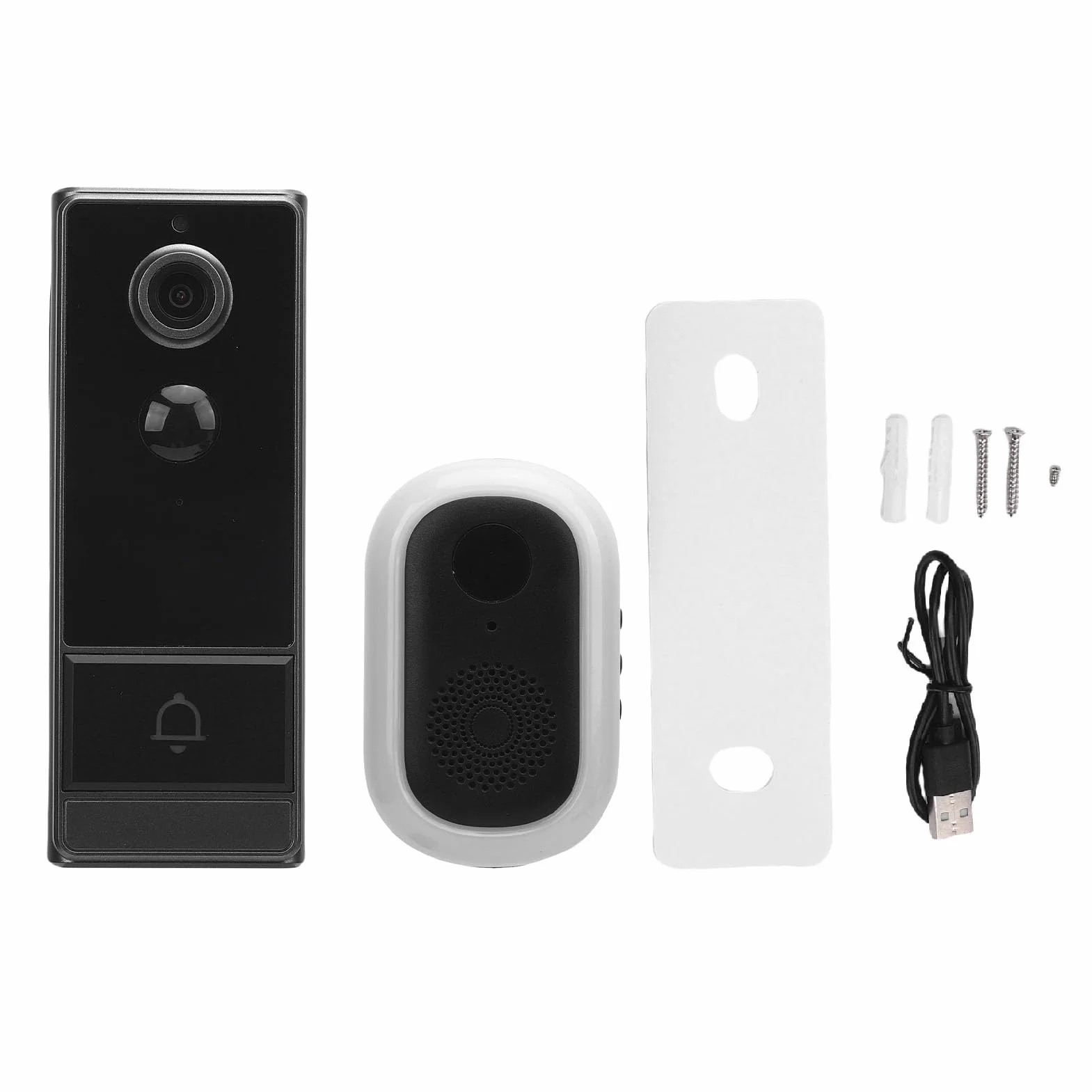 Luocute Bezprzewodowy Dzwonek do Drzwi z kamerą, 2.4G WiFi, Aplikacja do Zdalnego Monitorowania, Rozmowa Dwukierunkowa, Obiektyw 120 Stopni, IP67, Inteligentna Kamera Bezpieczeństwa