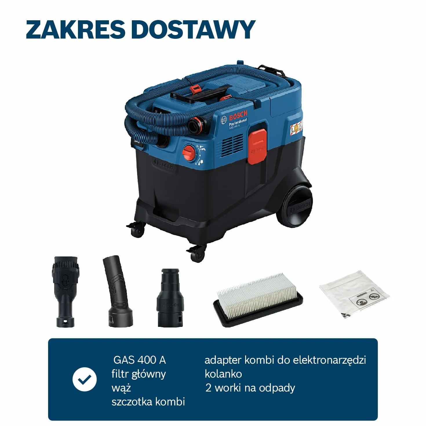 Bosch Professional odkurzacz uniwersalny GAS 400 A 1 200 W