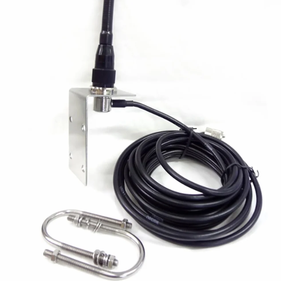 Części zamienne Antena morska VHF 156-163Mhz gumowa wodoodporna antena masztu z kablem 5M RG-58 do łodzi żaglówki jachtu