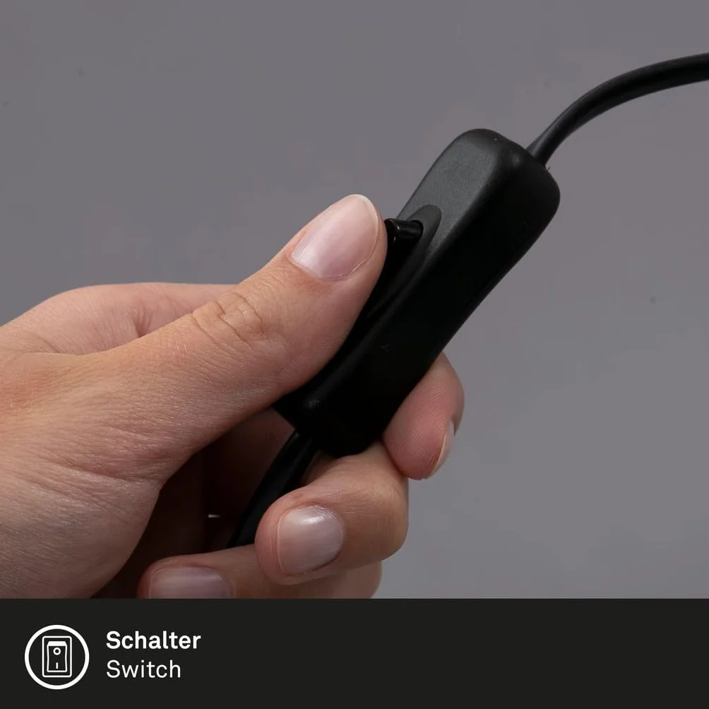 Briloner Leuchten lampa zaciskowa obrotowa wychylna z włącznikiem sznurkowym niebieska 40 W metal