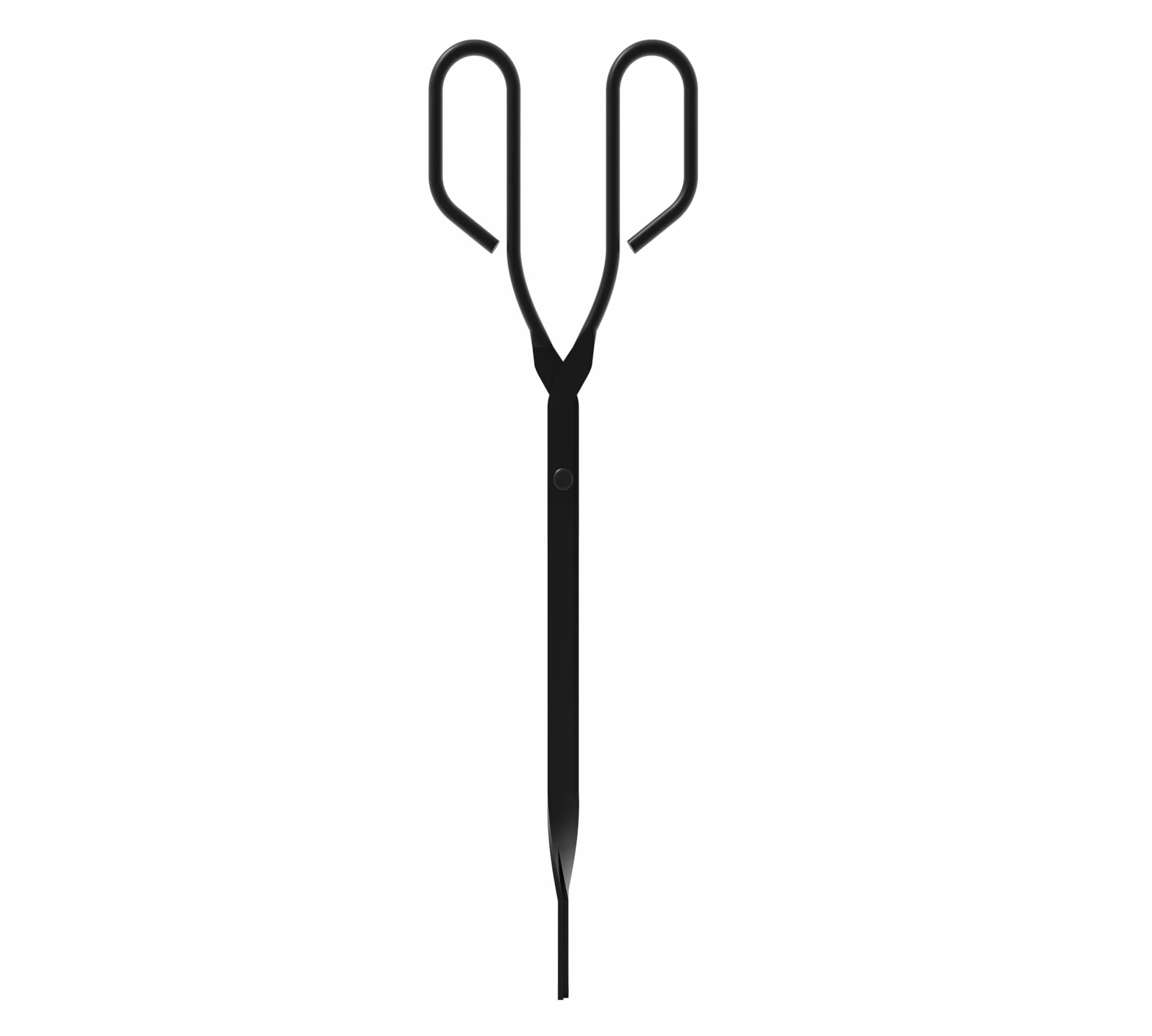 Kingson Szczypce do kominka w stylu vintage na węgiel i drewno – 43 cm czarne żelazne szczypce do ognia z płaskimi szczękami do obsługi węgla i podpałki – antyczny chwytak nożycowy do otwartego ognia