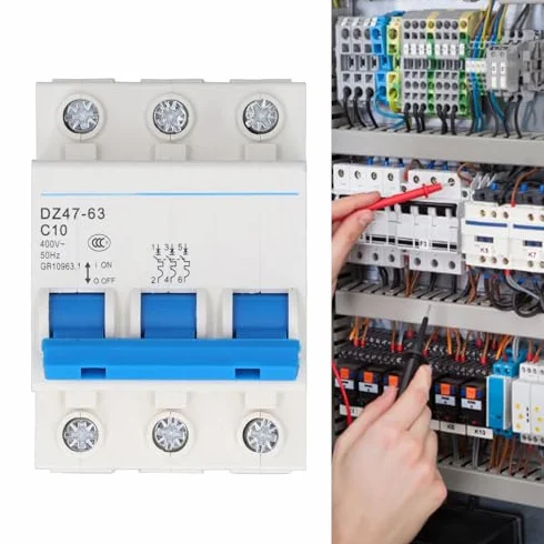 Wyłącznik Miniaturowy 3-Biegunowy 10A DZ47-63 C10 400V AC DIN