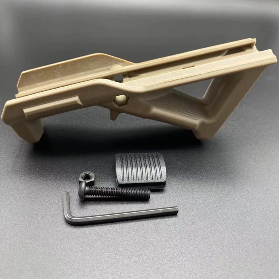 AFG1 Angled Fore Grip - Ergonomiczny Uchwyt Przedni Airsoft, Trójkątny z Przodu do Szyny Tkackiej 20 mm - Nylon, Kolor Piaskowy