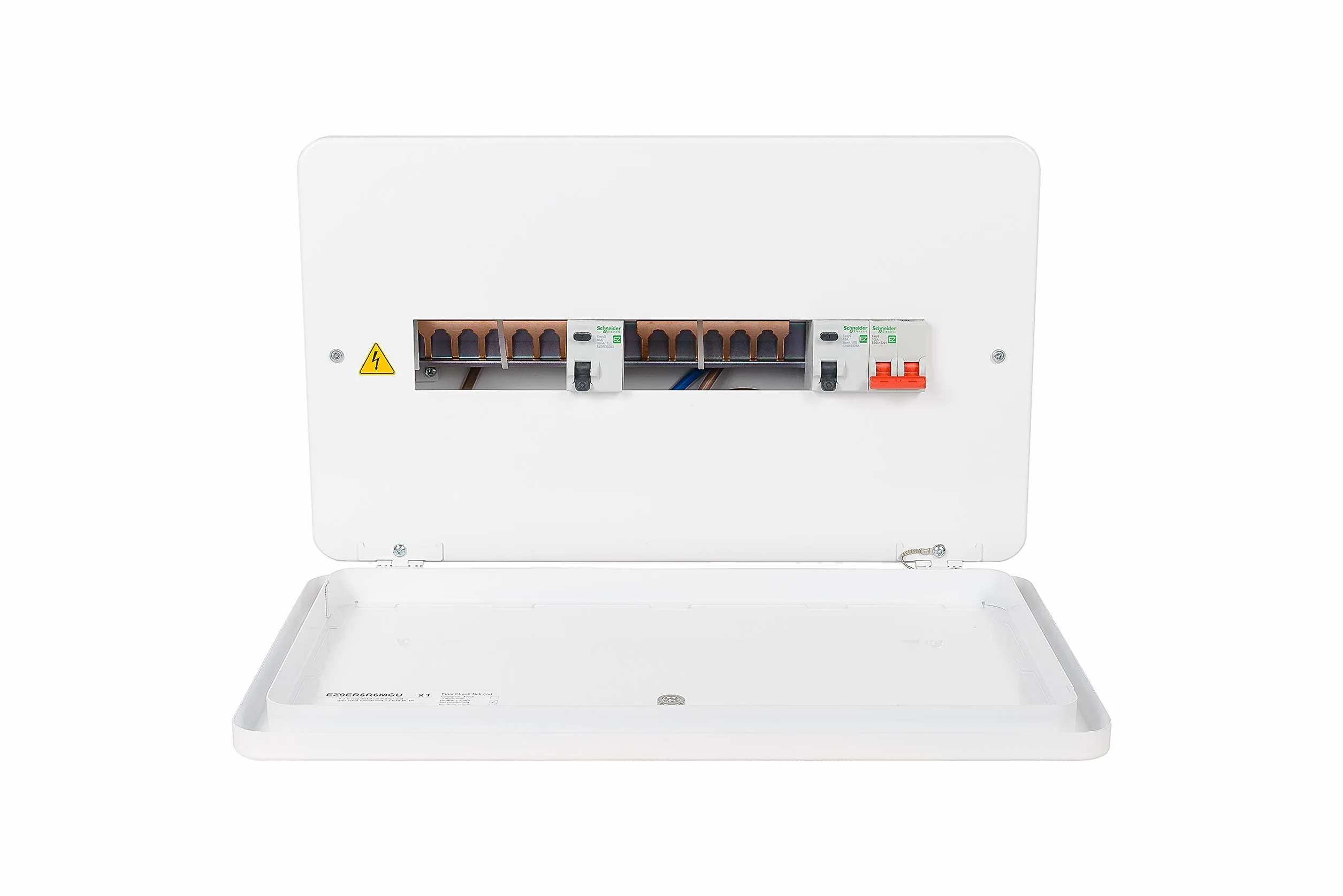 Schneider Electric Easy9+ jednostka konsumencka 6+6 100 A główny przełącznik 2 x 63A RCD montaż powierzchniowy metal EZ9ER6R6MCU