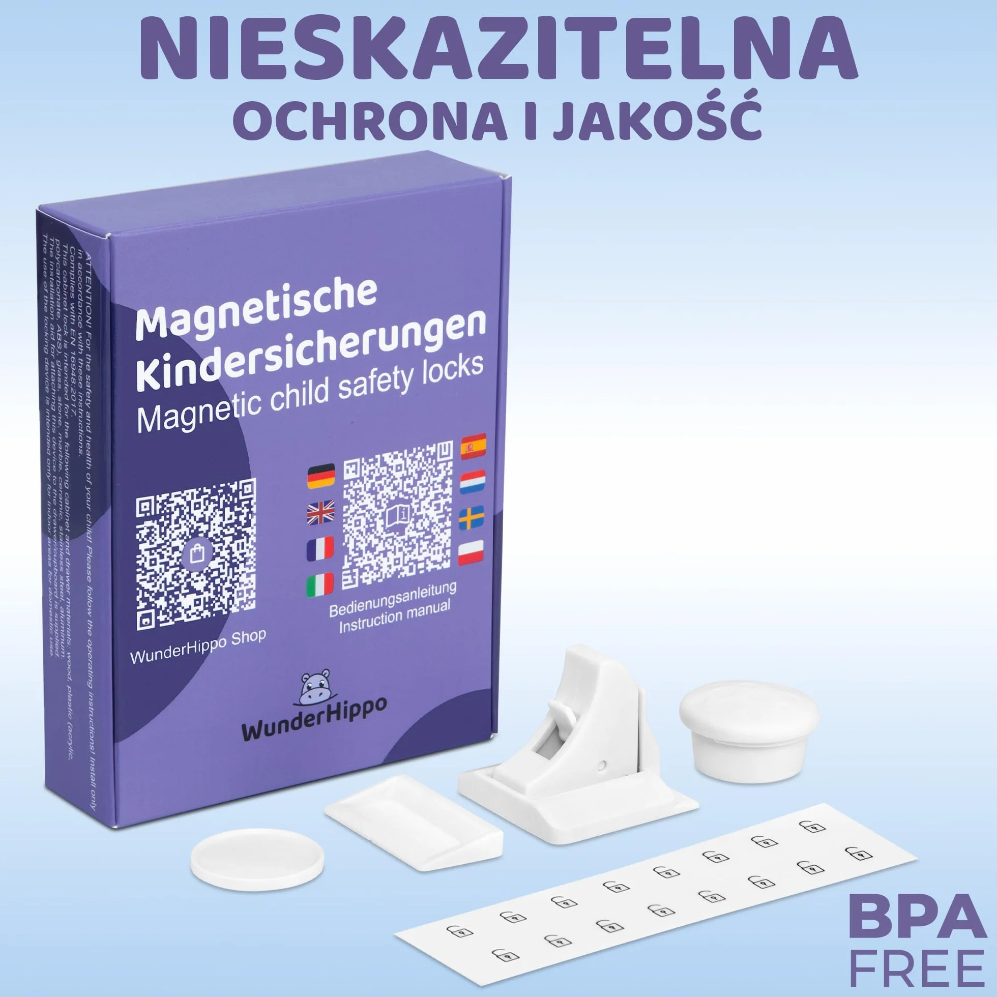 Magnetyczna Blokada dla Dzieci 12 Zamków 3 Klucze Niewidoczny Zamek Magnetyczny do Szafek i Szuflad Zabezpieczenie bez Wiercenia