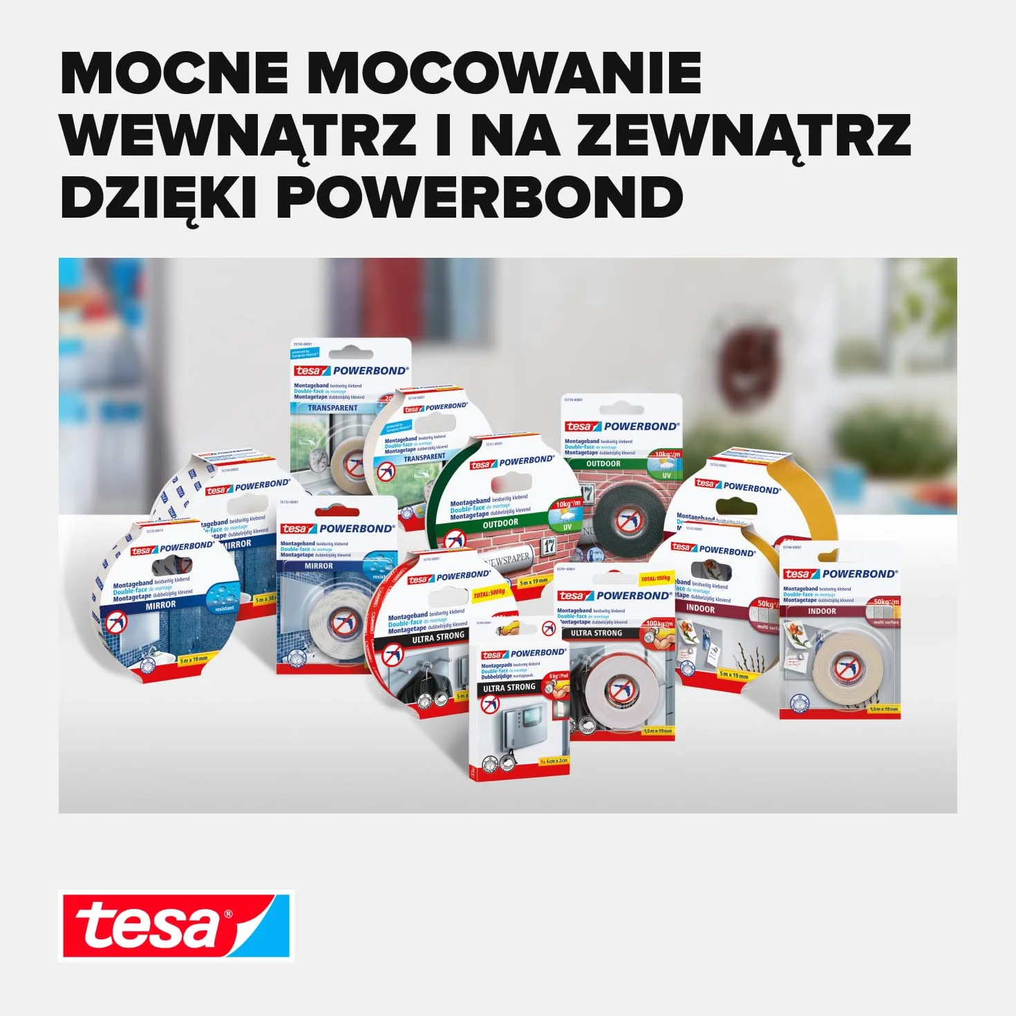 Tesa Powerbond Taśma Montażowa 1,5m x 19mm