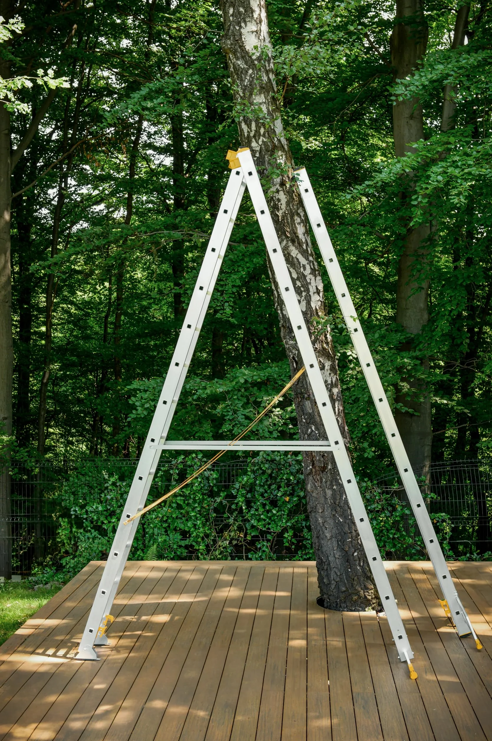 DRABEST MAX aluminiowa drabina profesjonalna 3x13 stopni 9,37 m 150 kg 3-częściowa