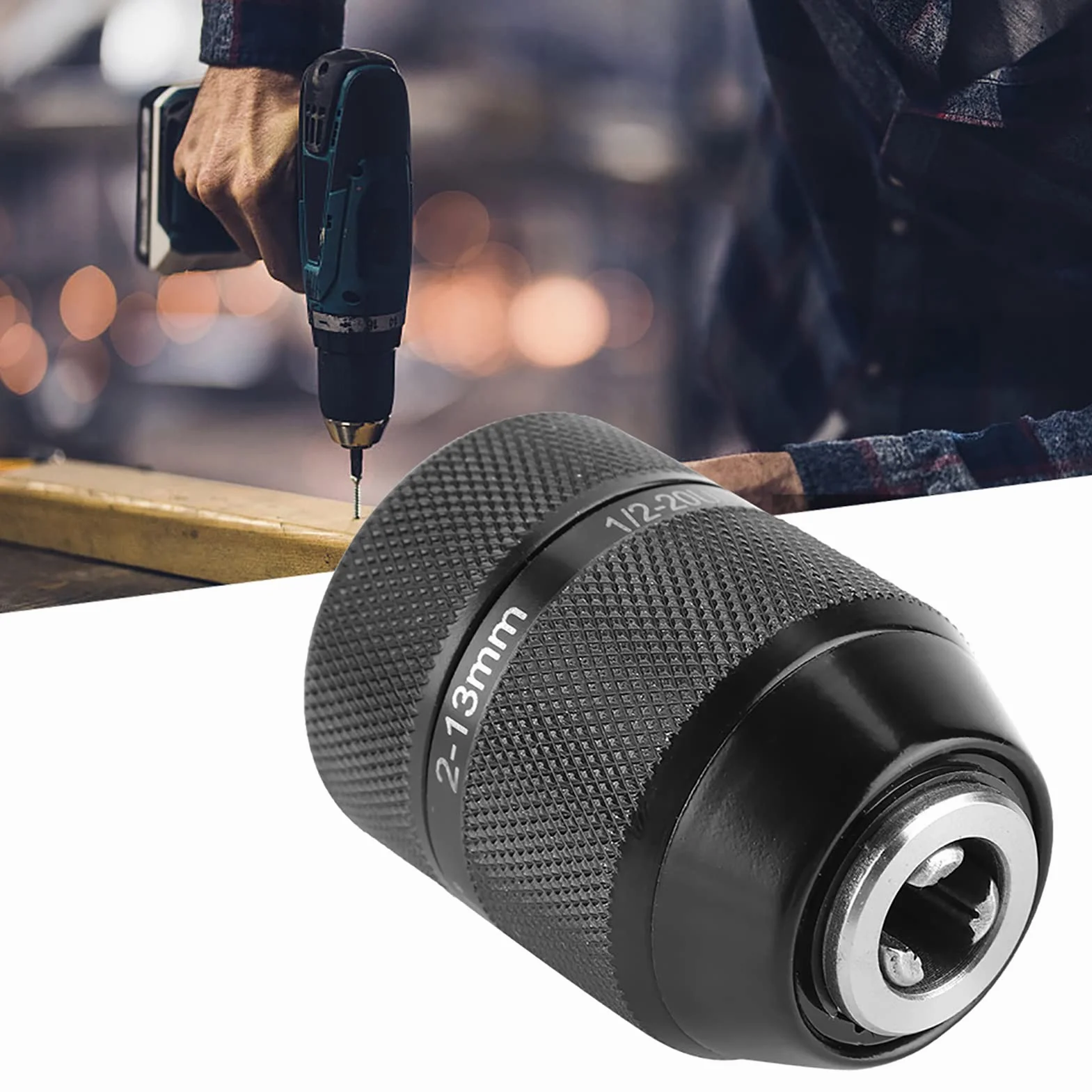 Metalowy Uchwyt Wiertarski Samoblokujący Bezkluczowy 13 Mm Gwint 3/8"