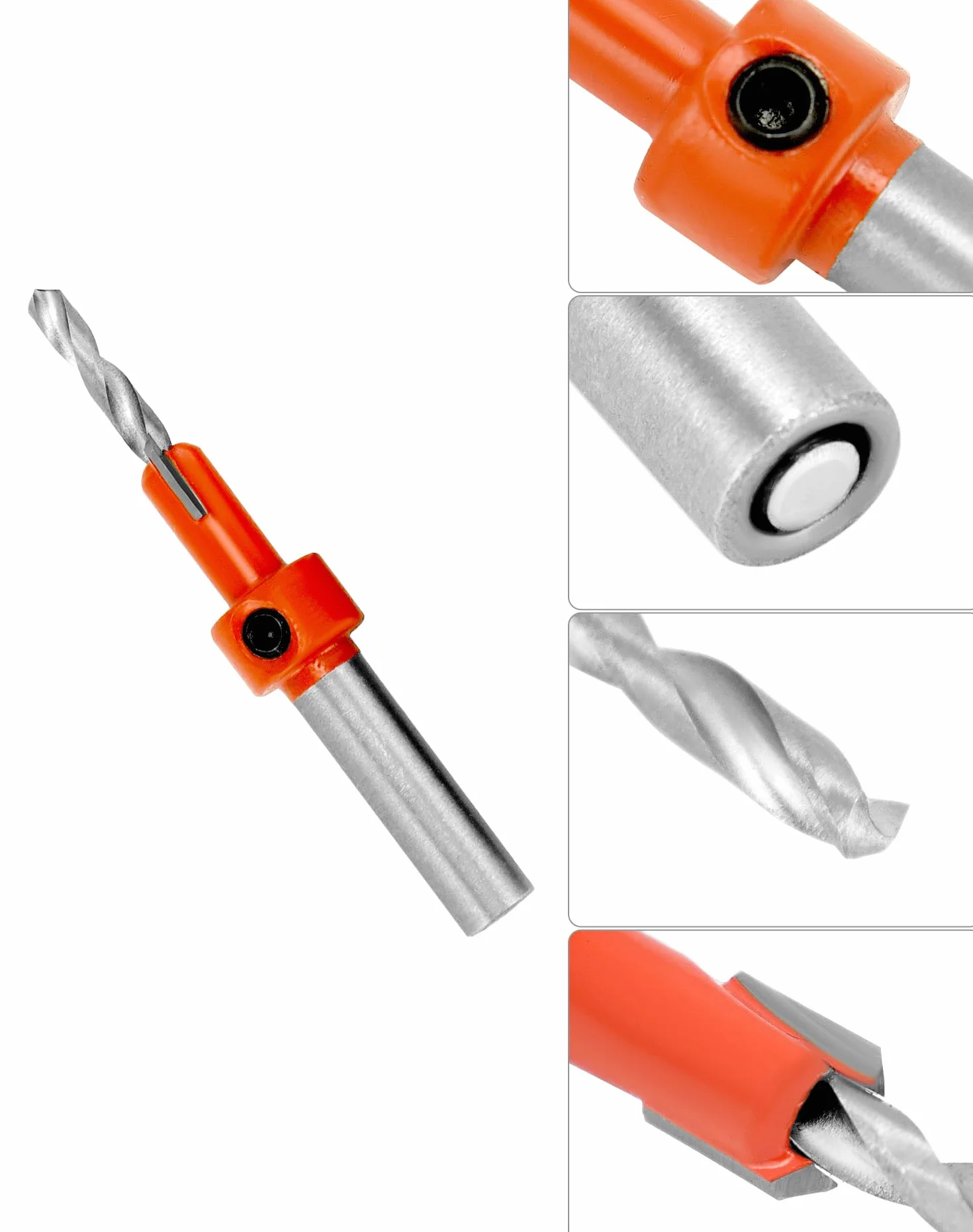 QWORK 5 sztuk zestaw wierteł pogłębiających z wymiennymi wiertłami 8 mm