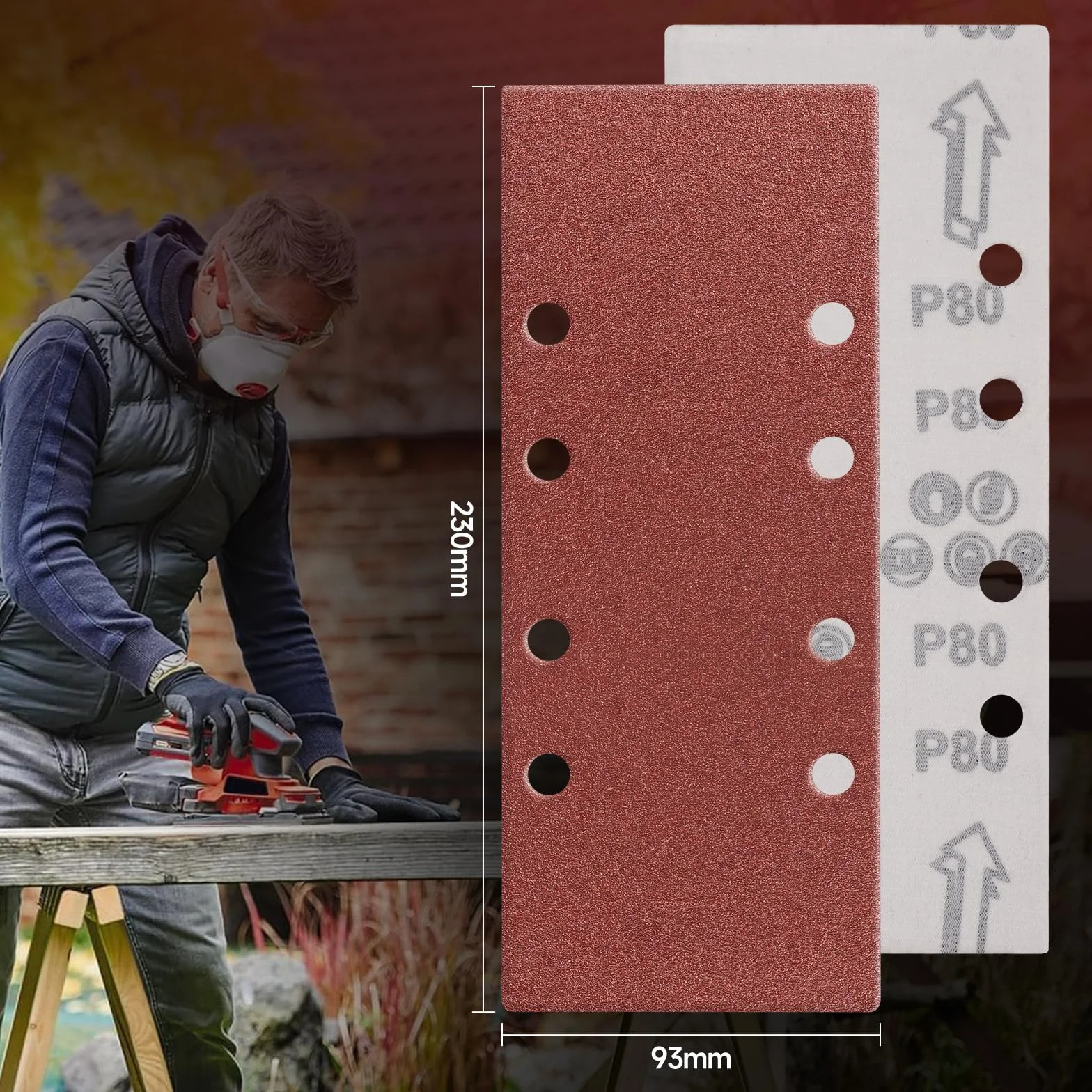 Papier ścierny 93 x 230 mm 50 sztuk ziarnistość 40/60/80/120/240 do szlifierki Bosch