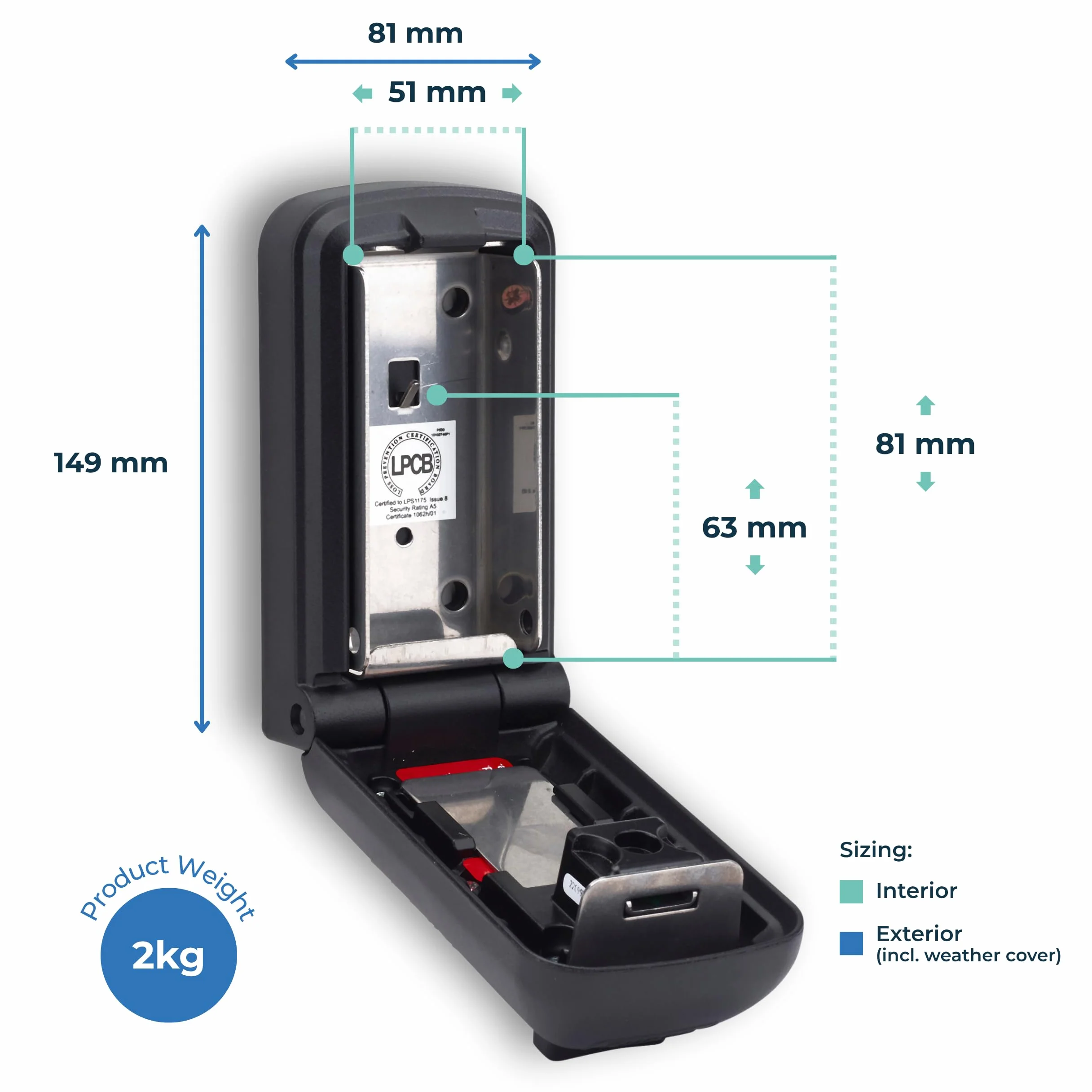 Supra P500 Pro Key Safe z blokadą na klucze, breloki i karty dostępu