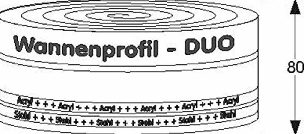 MEPA Profil wanny DUO z pianki PE, długość 3,30 m - 180010