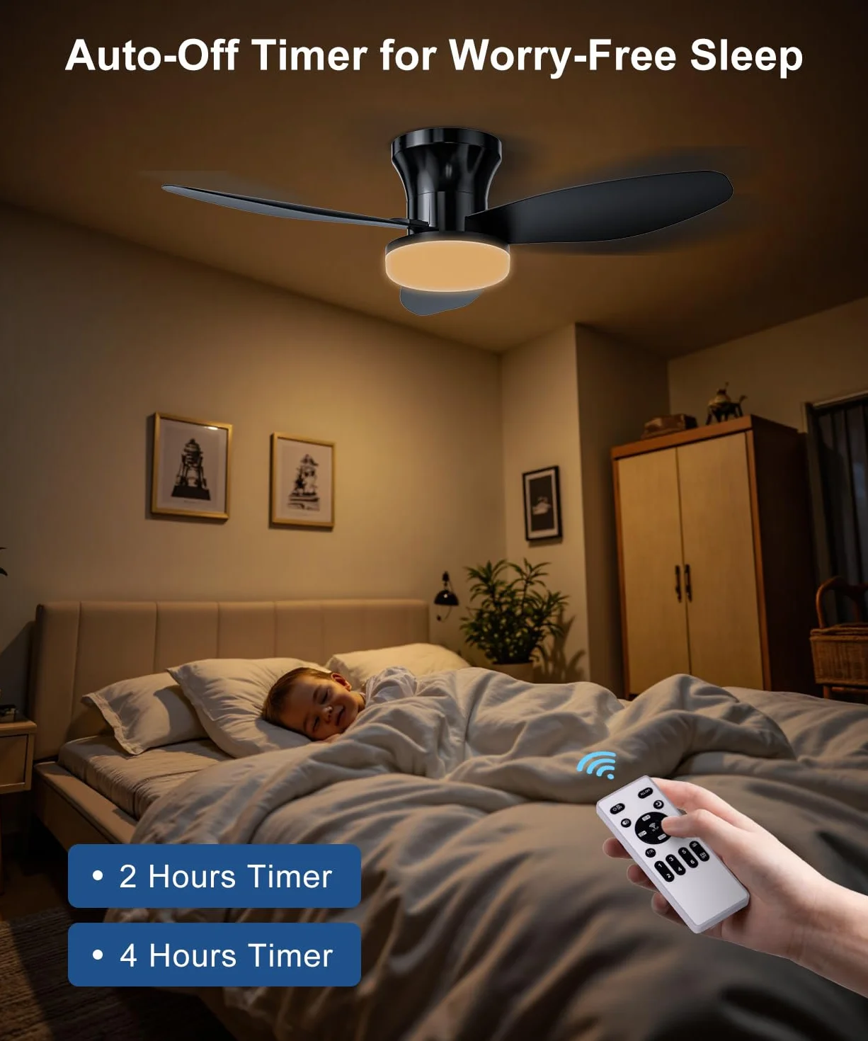 Conteme Silent Fan 2 w 1 Wentylator Sufitowy z Oświetleniem Pilotem Regulowany 6 Prędkości 3 Temperatury Odwrotny DC