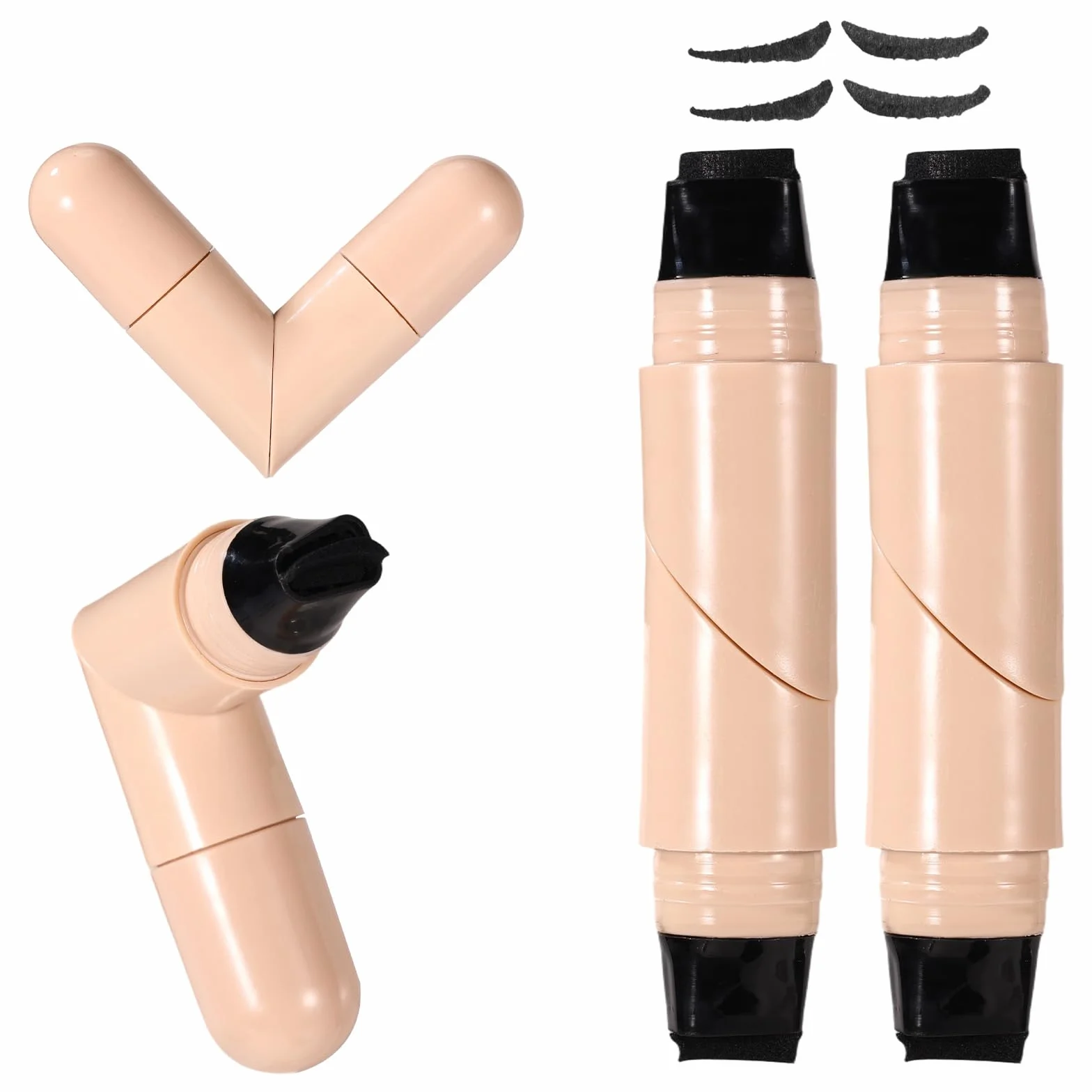 2szt Składane Stemple do Eyelinera, Dwustronny Czarny Płynny Eyeliner w Żelu w Formie Stempla dla Początkujących Łatwe Rysowanie Wykwintnego Makijażu