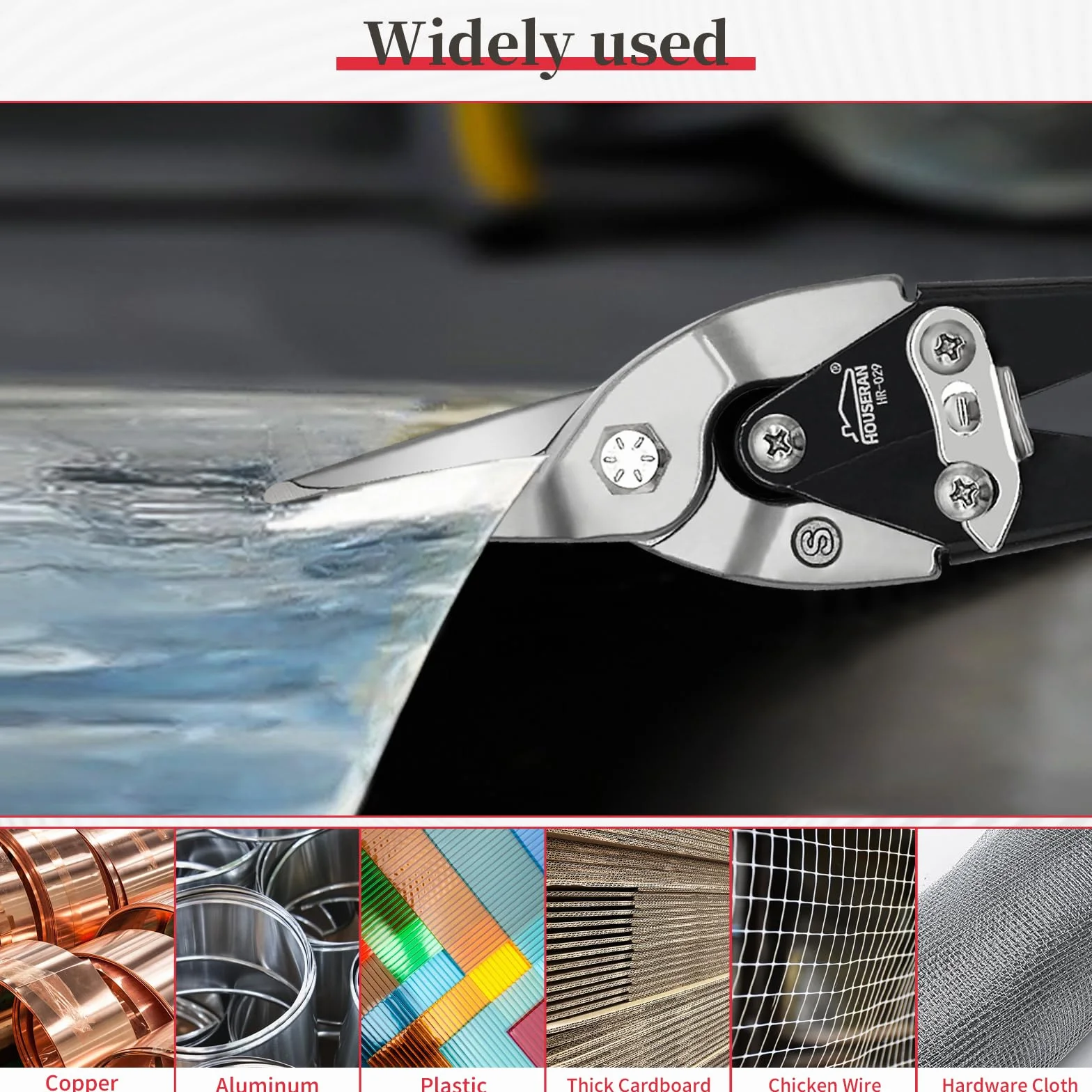 Nożyczki do blachy 255 mm CR-V stal z blokadą bezpieczeństwa