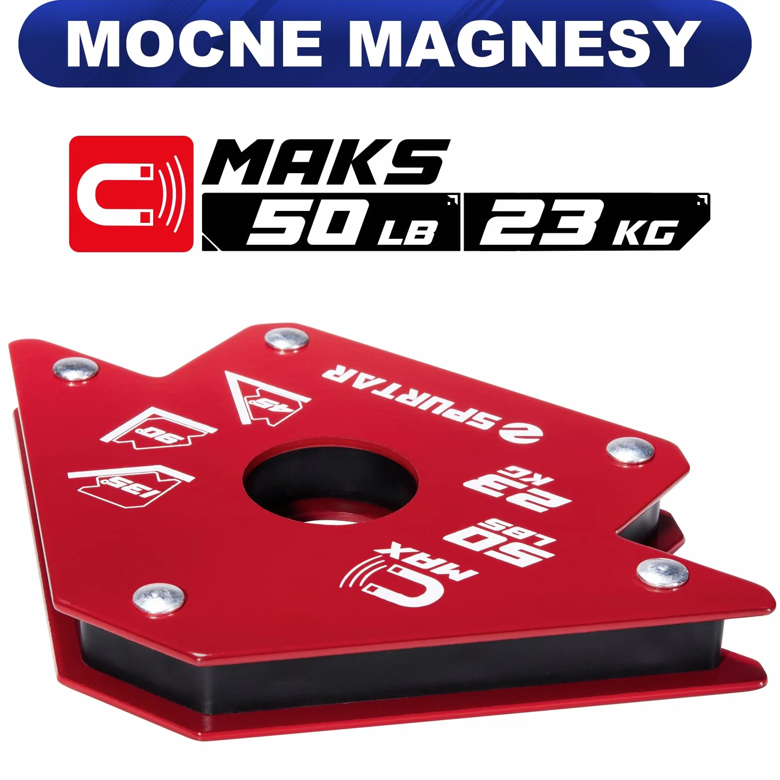 Spurtar 4 Sztuki 23 Kg Magnesy Spawalnicze Uchwyt Mocna Wytrzymałość Zaciski Narzędzie 45 90 135 Stopni