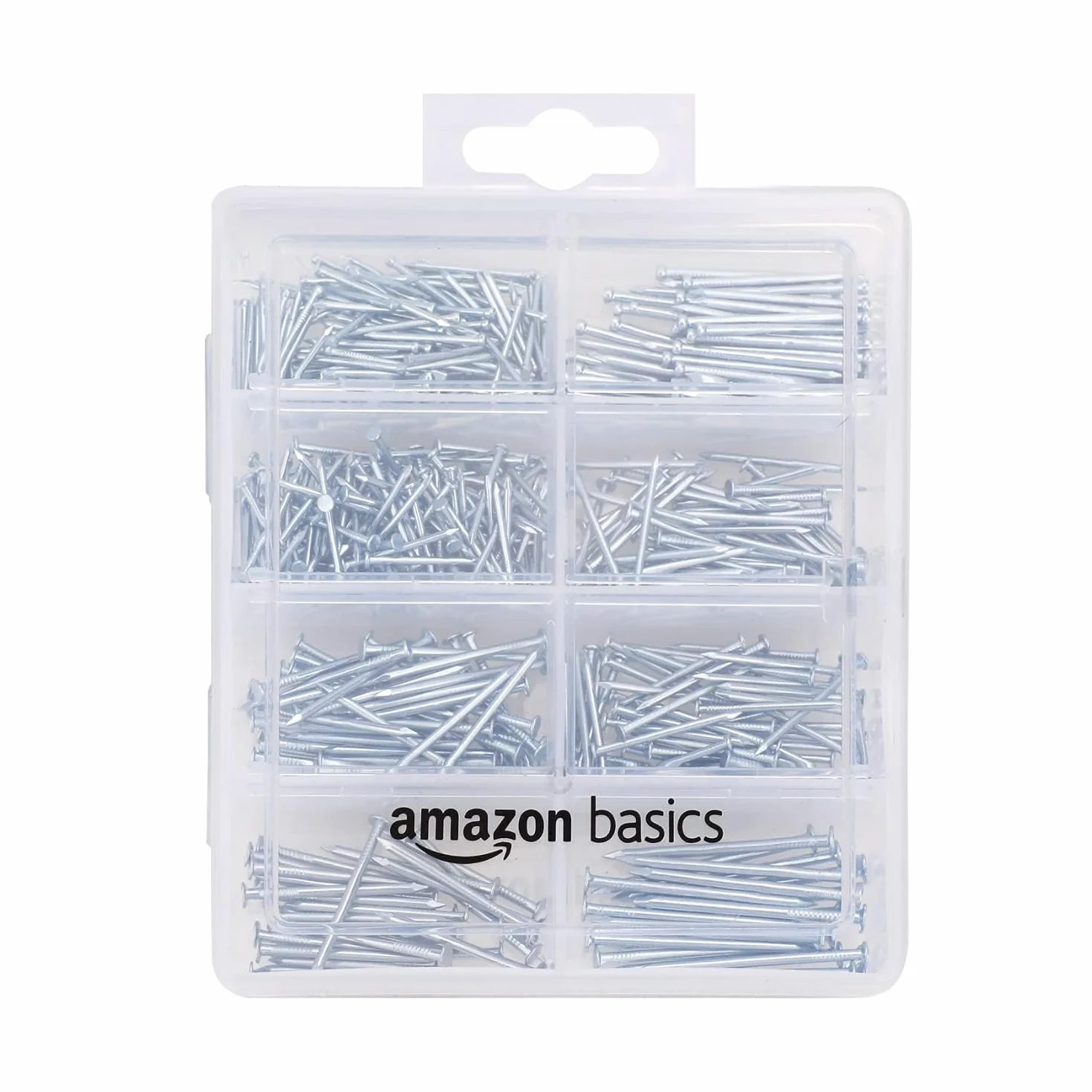 Amazon Basics zestaw gwoździ 550 szt. łeb stożkowy druciane standardowe do ram