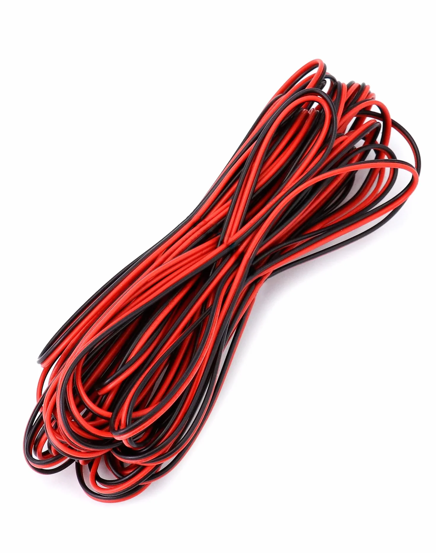 QWORK 10m 22AWG przewód elektryczny 2-żyłowy czarny czerwony do taśmy LED