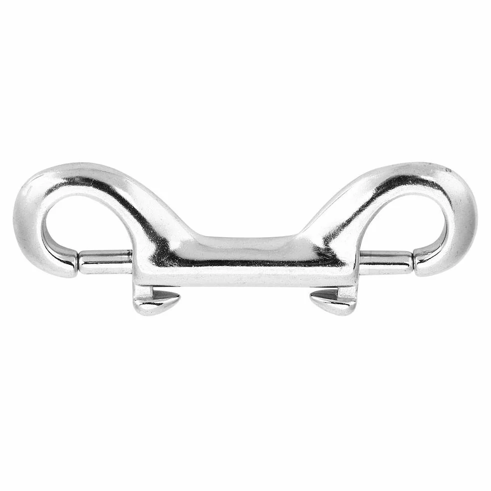 Tbest Double-End Hak do nurkowania, Double-End Klips ze stali nierdzewnej Hak Snap-śruby Trwały hak wiosna klamra do nurkowania, srebrny