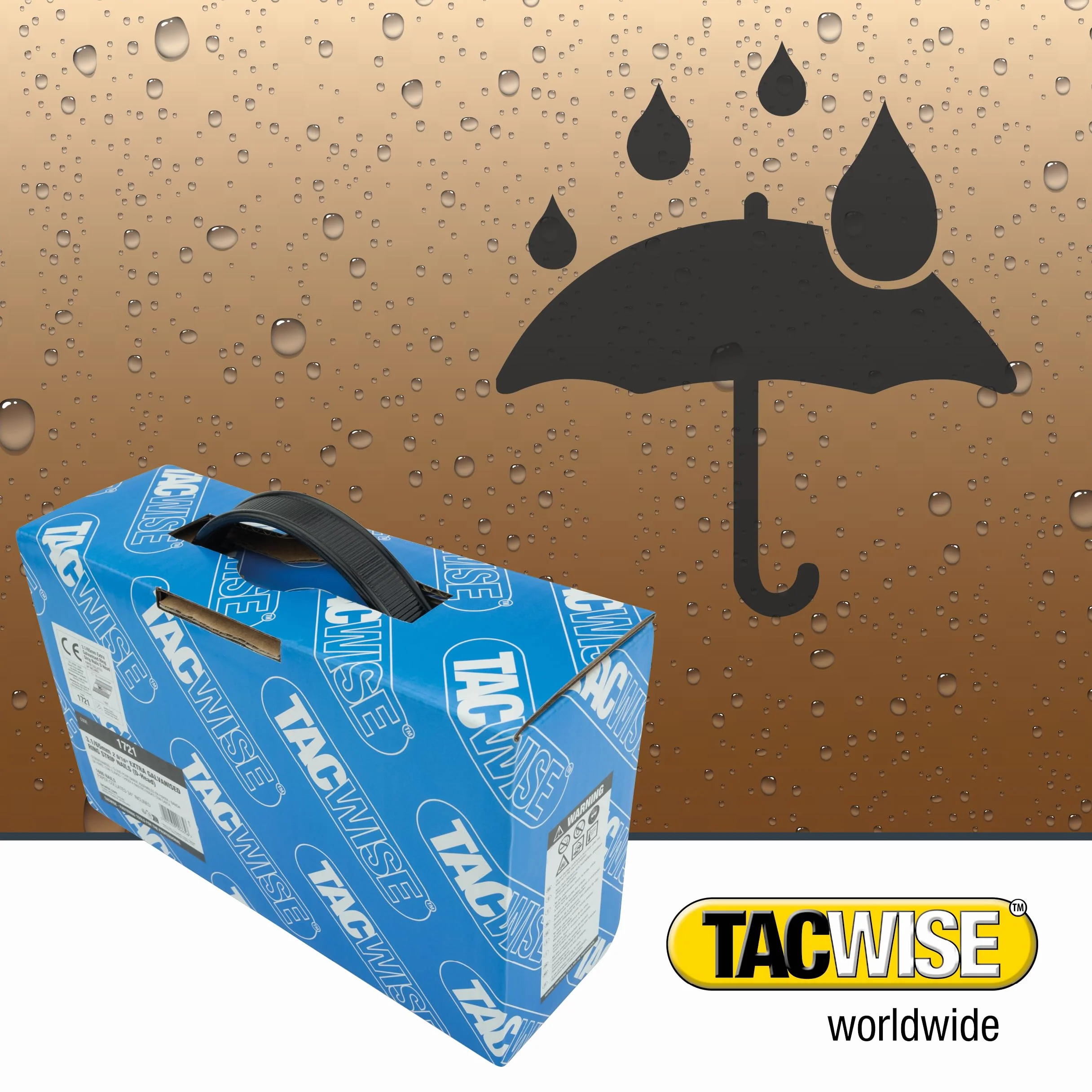 TACWISE 1721 Gwoździe do ramy 3,1/65 mm głowica D trzonek pierścieniowy nachylone 34° klejone papierem zestaw 1600 srebrny