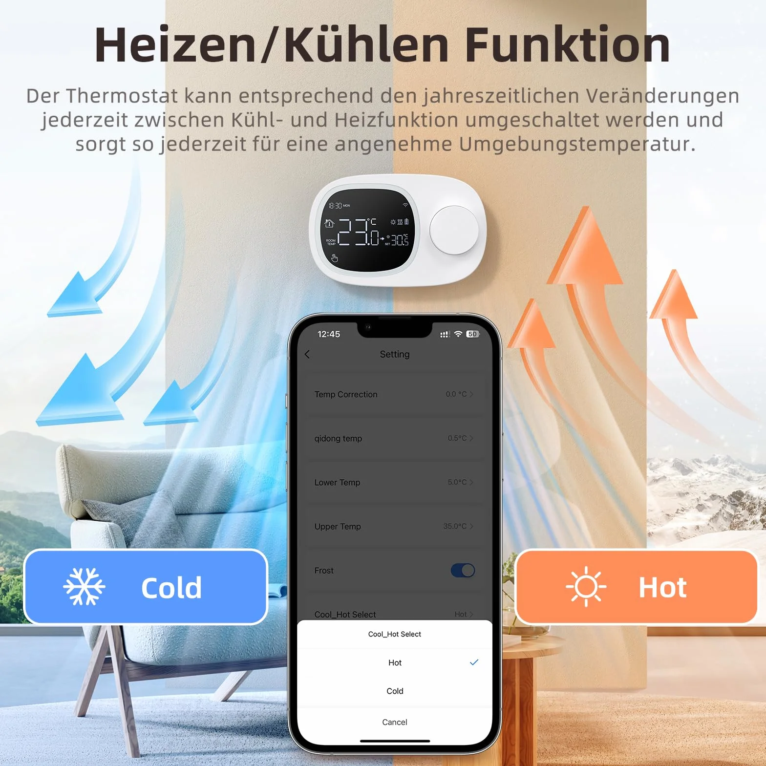 AVATTO Inteligentny termostat WiFi do kotła wodnego i gazowego, programowalny, kompatybilny z Alexa i Google Assistant